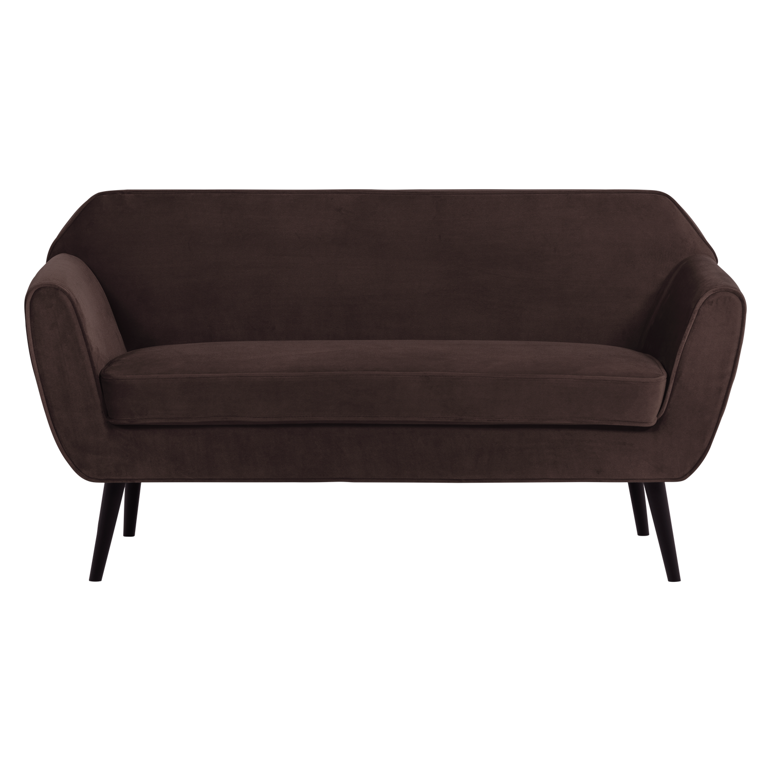 Brown Velvet 2-Seater Sofa ROCCO
