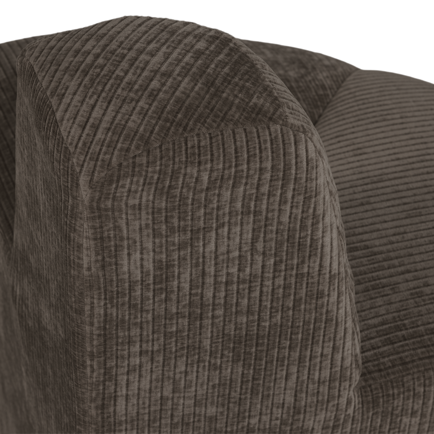 Sofa modułowa MOJO BENCH - element narożny zaokrąglony brązowy sztruks