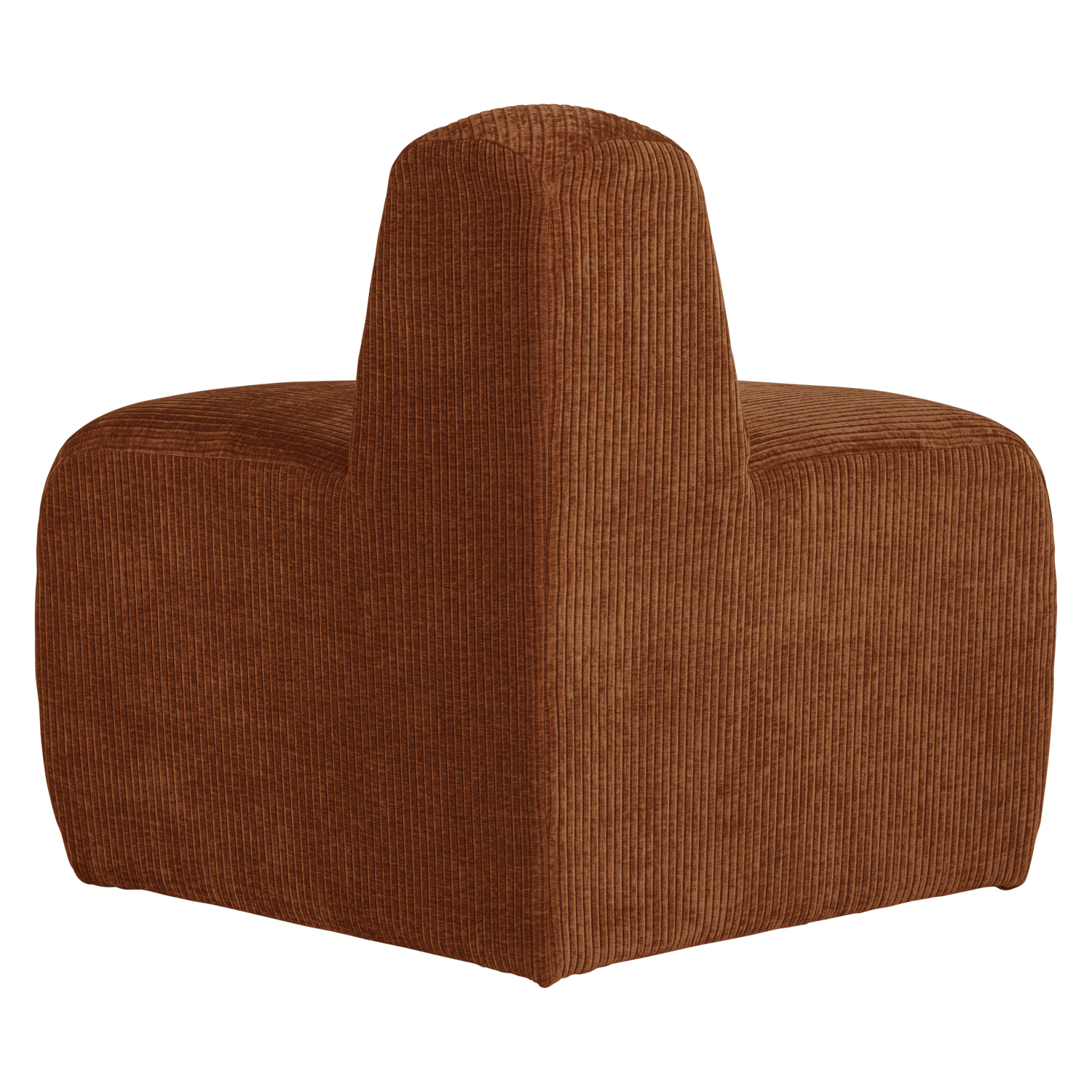 Modulares Sofa MOJO BENCH - abgerundetes Eckelement in ziegelbraunem Cord