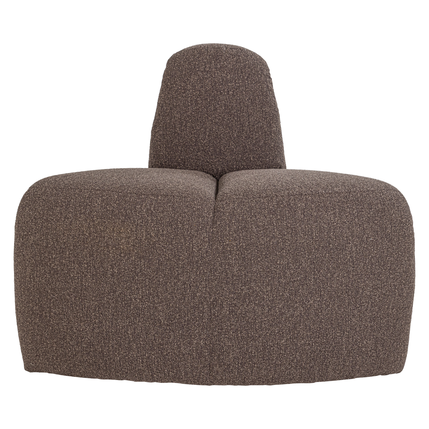 Sofa modułowa MOJO BENCH - element narożny zaokrąglony brązowy bouclé