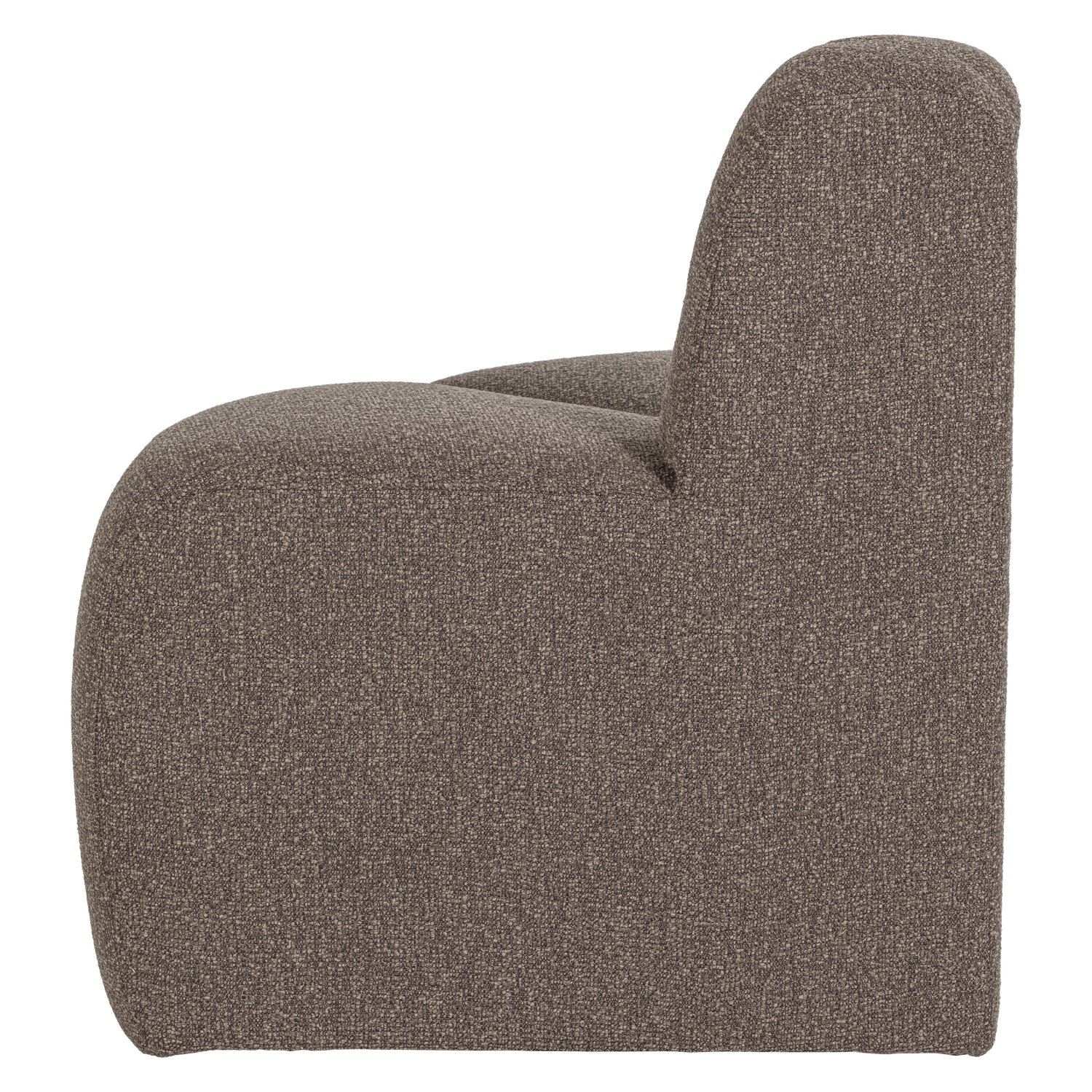 Sofa modułowa MOJO BENCH - element narożny zaokrąglony brązowy bouclé