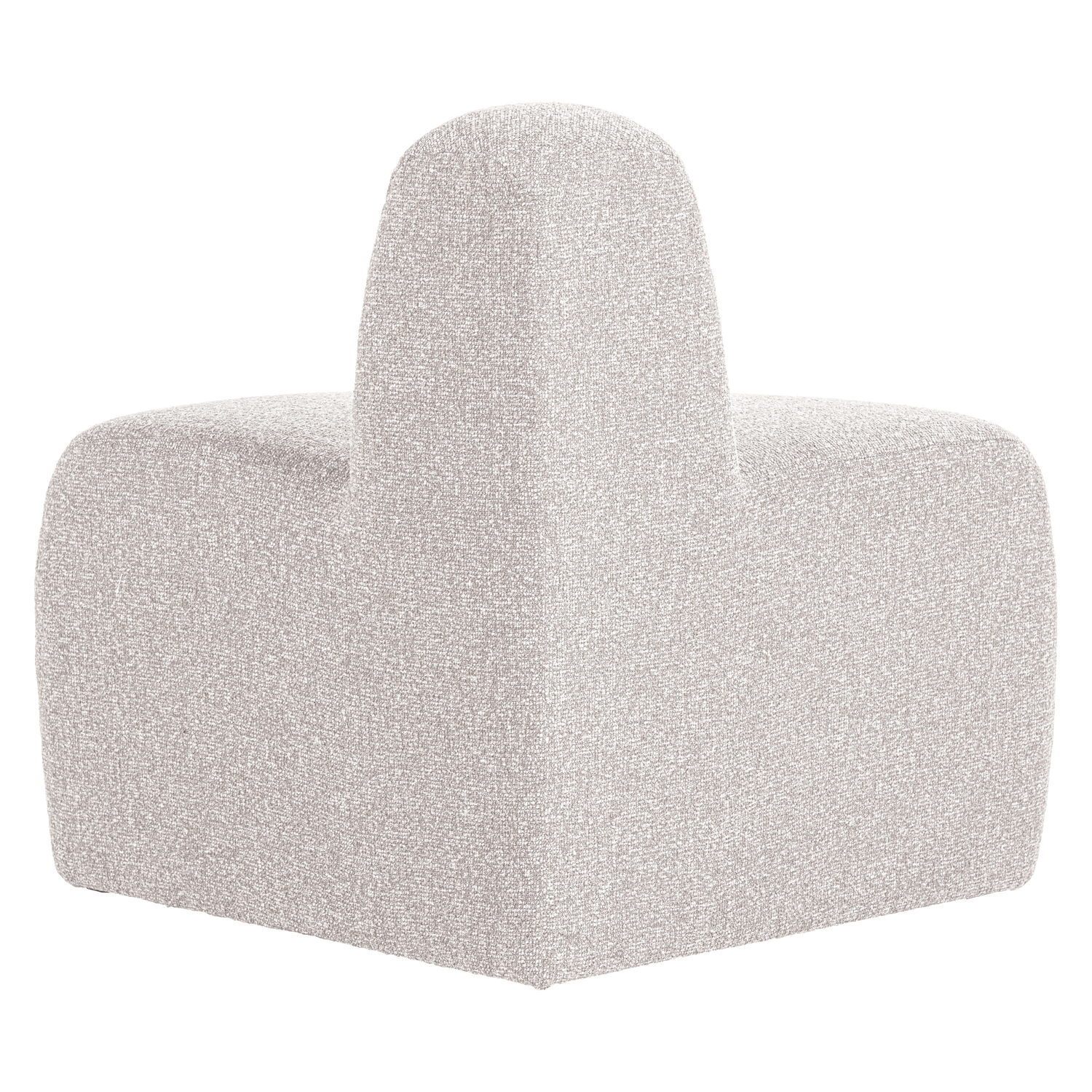 Modulares Sofa MOJO BENCH - abgerundetes Eckelement in Ecru Bouclé