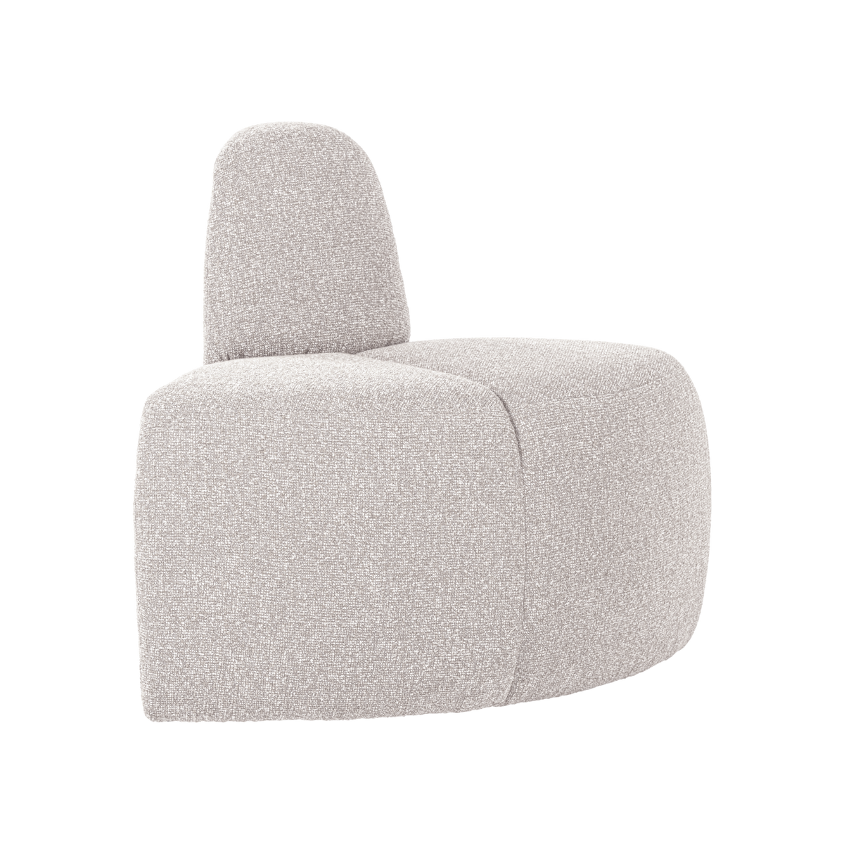 Sofa modułowa MOJO BENCH - element narożny zaokrąglony ecru bouclé ...