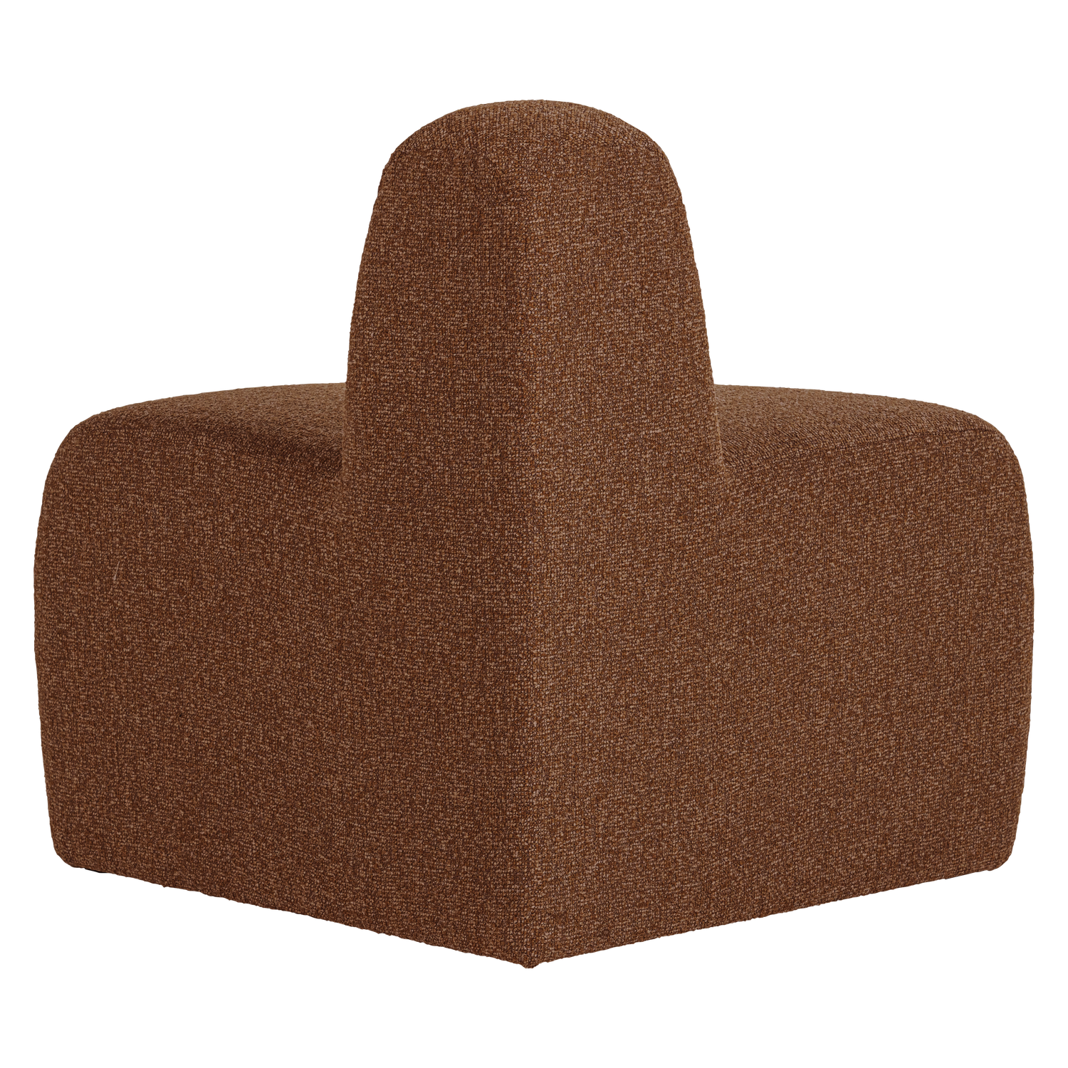 MOJO BENCH Modular Sofa - Rounded Corner Element in Brick Brown Bouclé