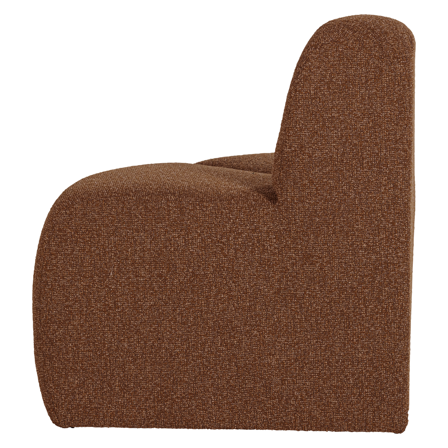 MOJO BENCH Modular Sofa - Rounded Corner Element in Brick Brown Bouclé