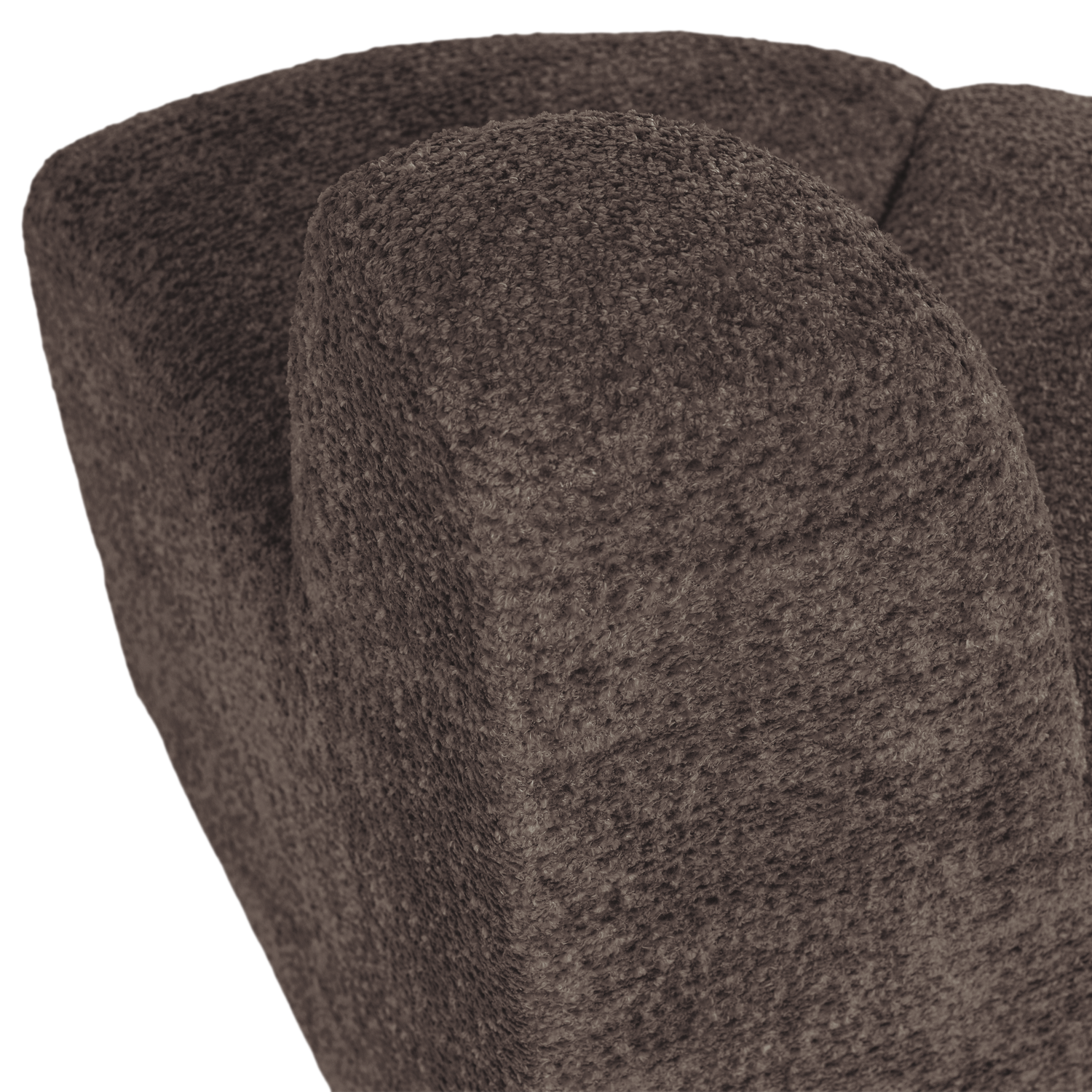 Sofa modułowa MOJO BENCH - element narożny zaokrąglony brązowy szenil