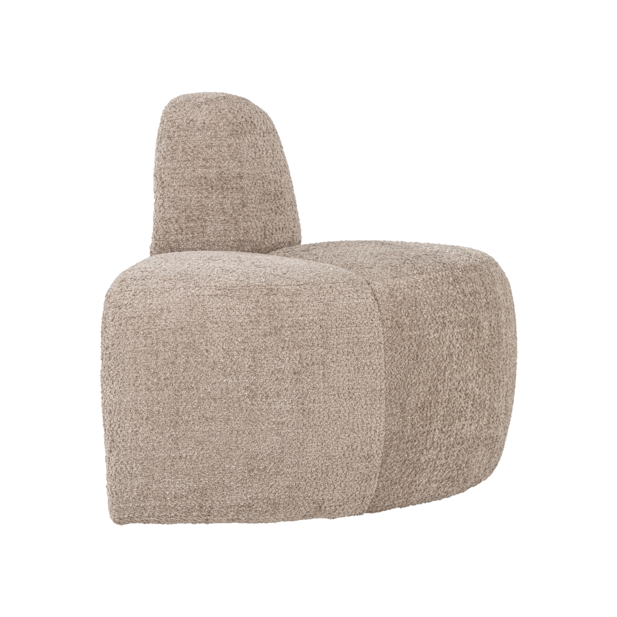 MOJO BENCH Modular Sofa - Rounded Corner Element in Beige Chenille ...