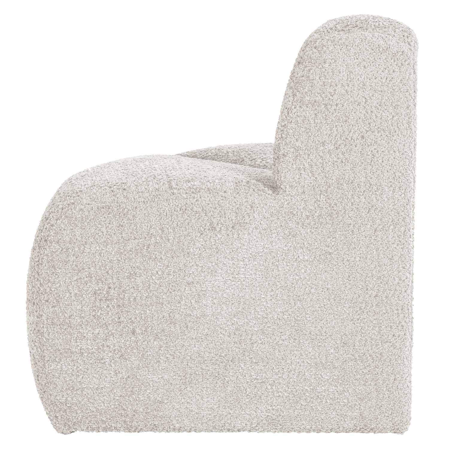Modulares Sofa MOJO BENCH - abgerundetes Eckelement in Ecru Chenille