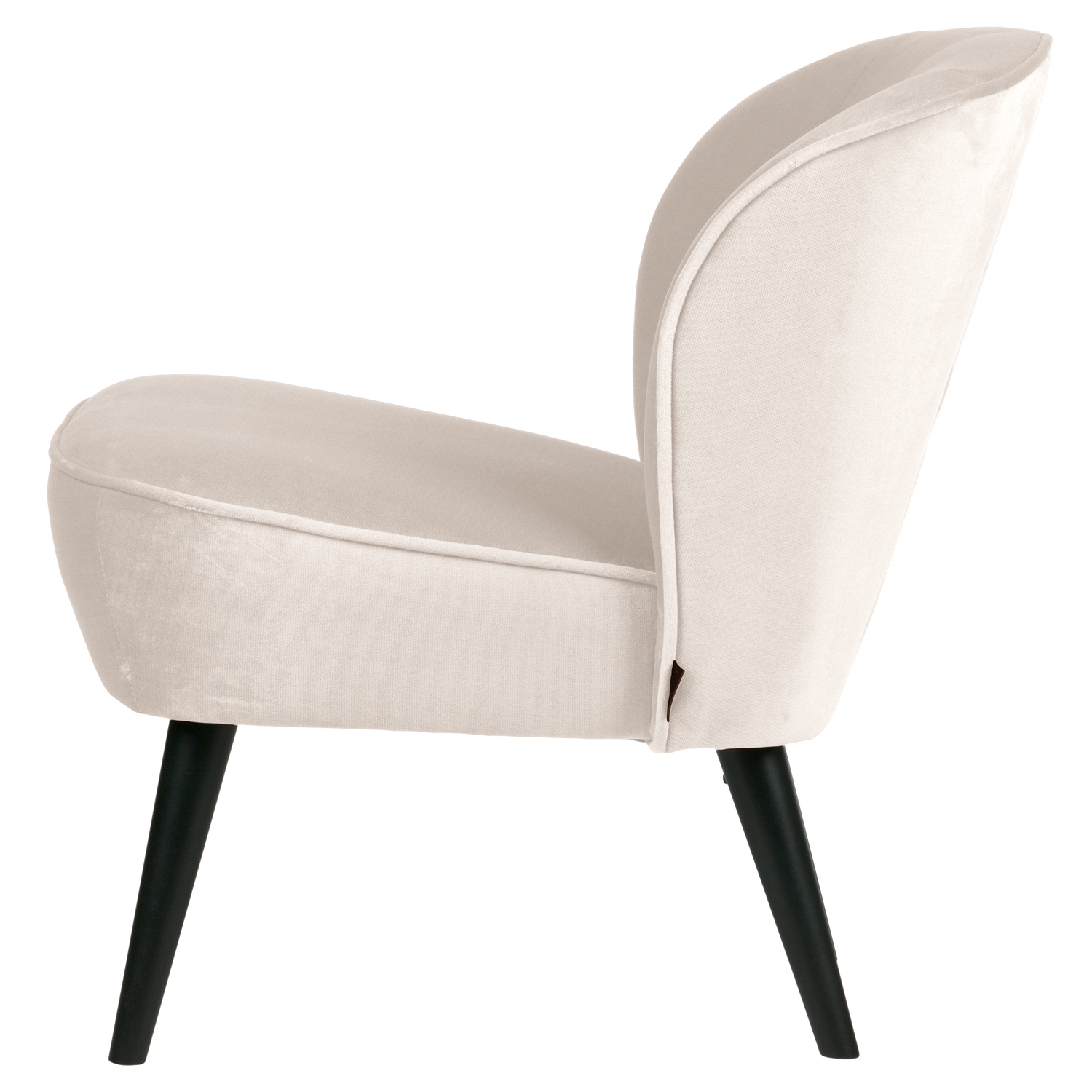 Velvet Armchair SARA Broken White