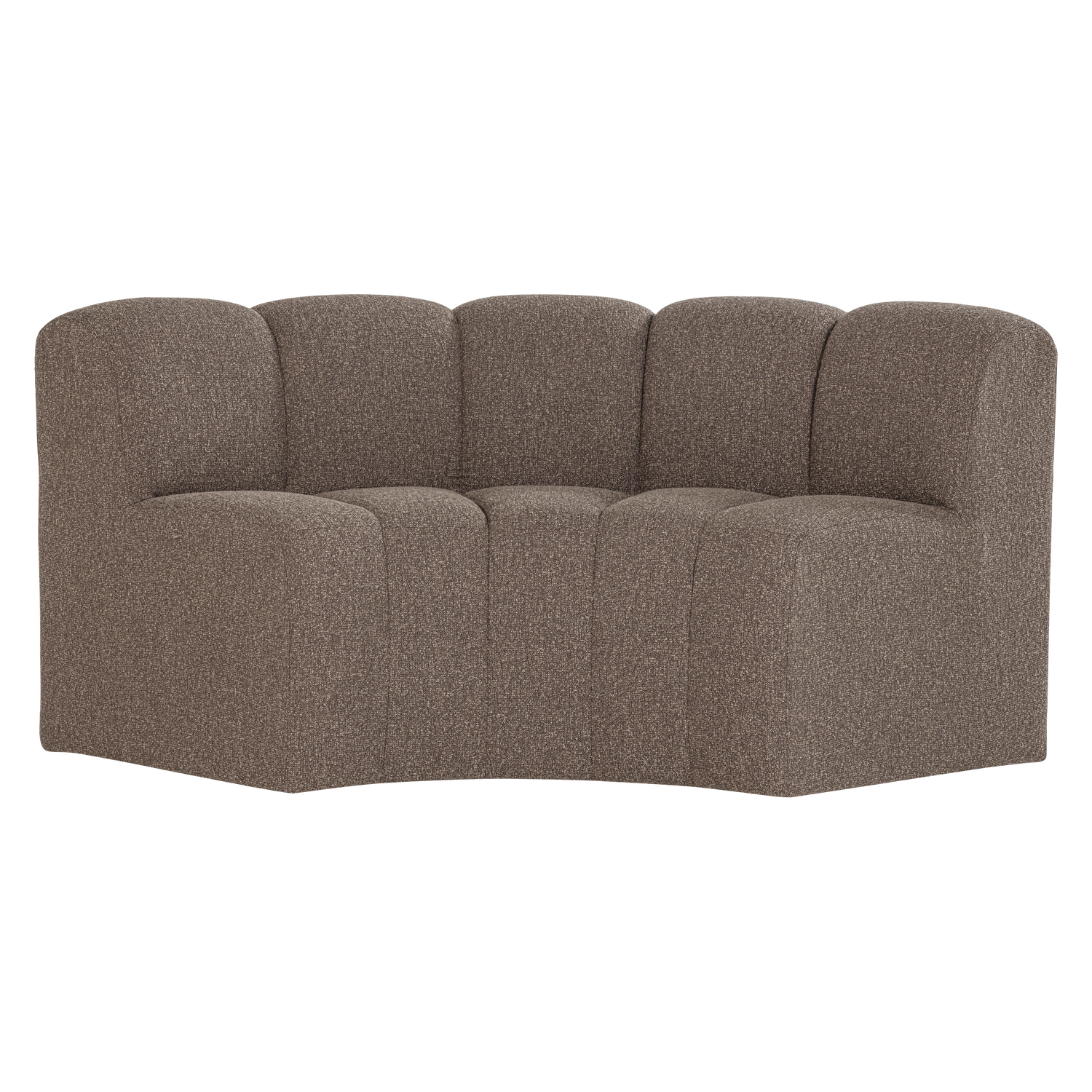 MOJO Modular Sofa - Brown Bouclé Curved Corner Element