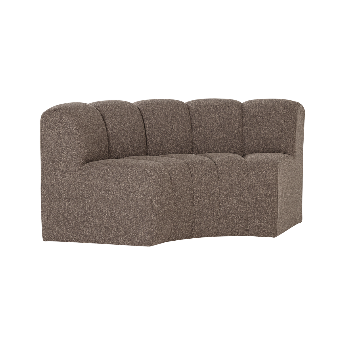 Sofa modułowa MOJO BENCH - element narożny półokrągły brązowy bouclé ...