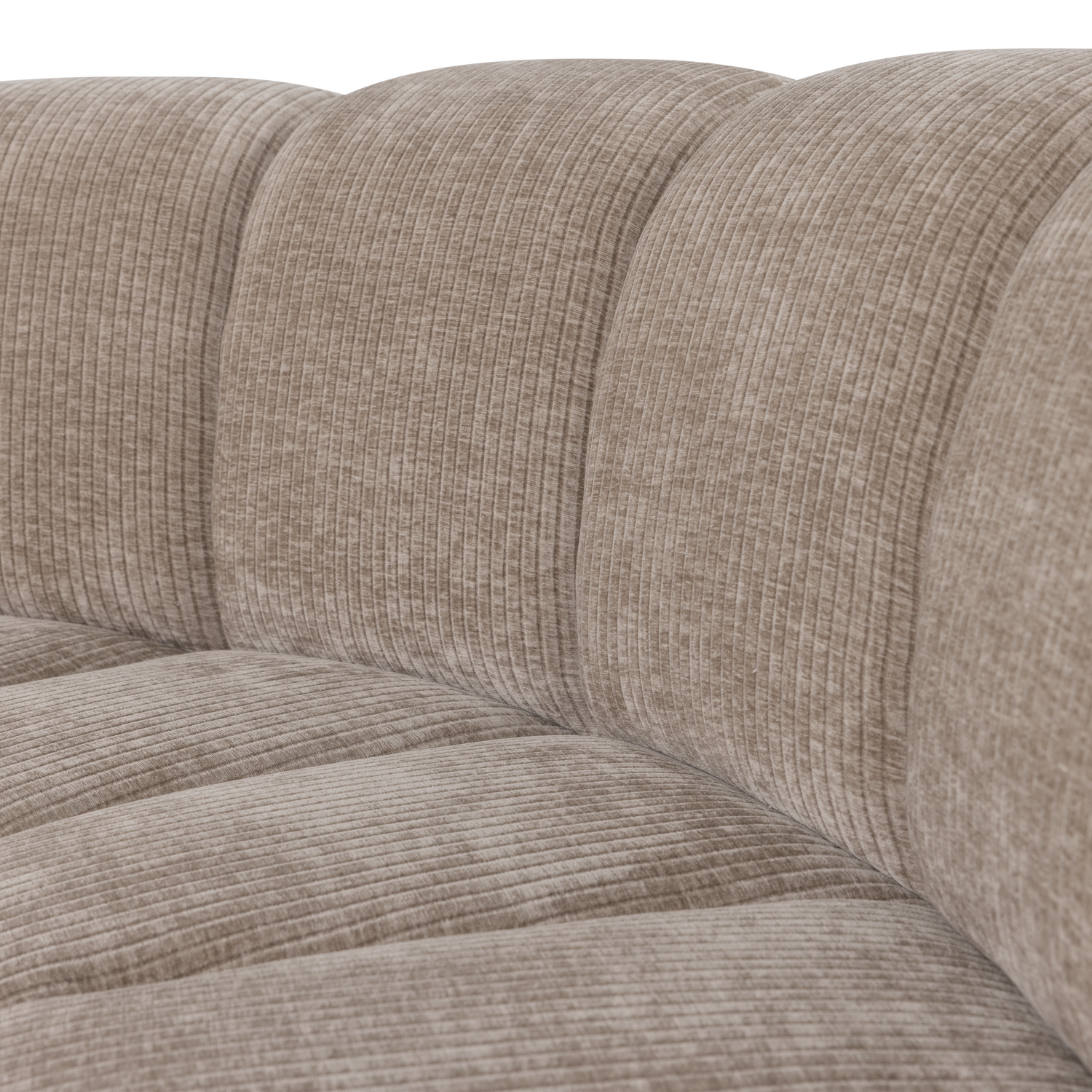MOJO Modular Sofa - Curved Corner Element in Beige Corduroy
