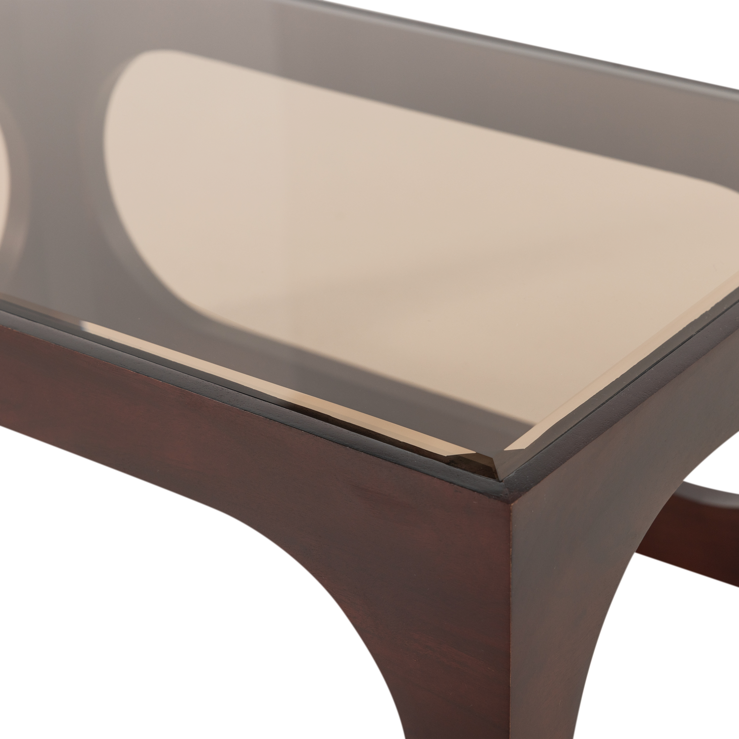 TRAX Brown Coffee Table with Glass Top