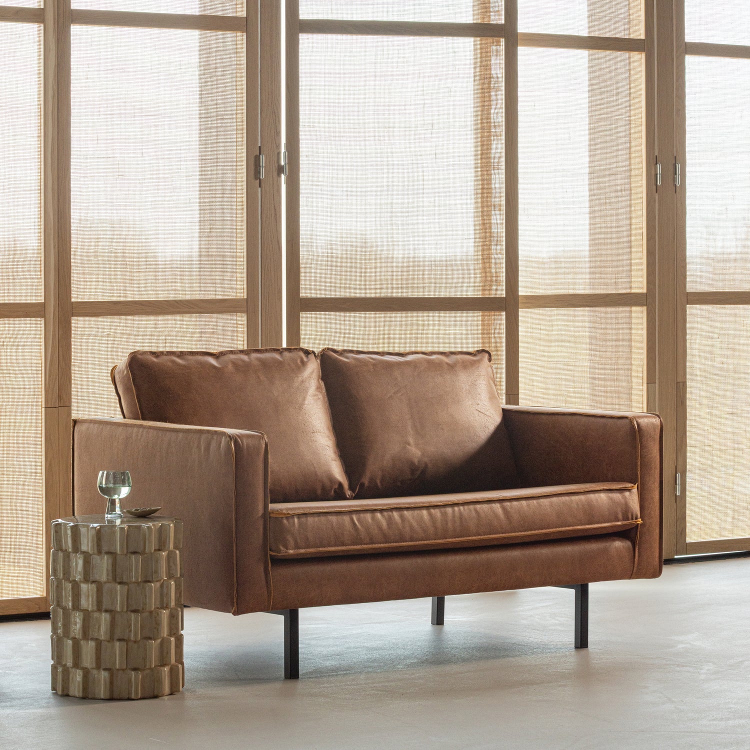 2-Seater Sofa RODEO Cognac Eco-Leather