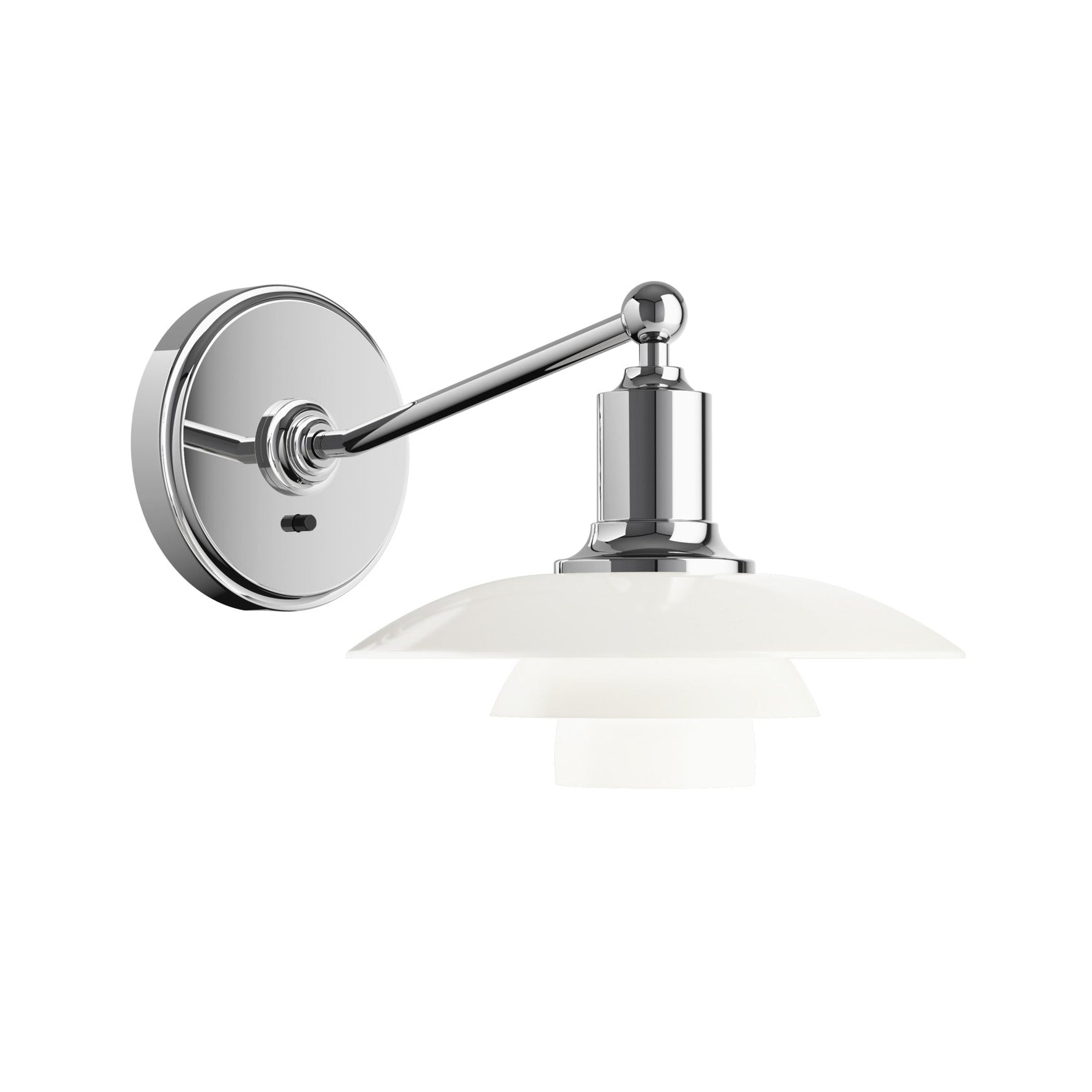 PH 2/1 Wall Lamp white with chrome base