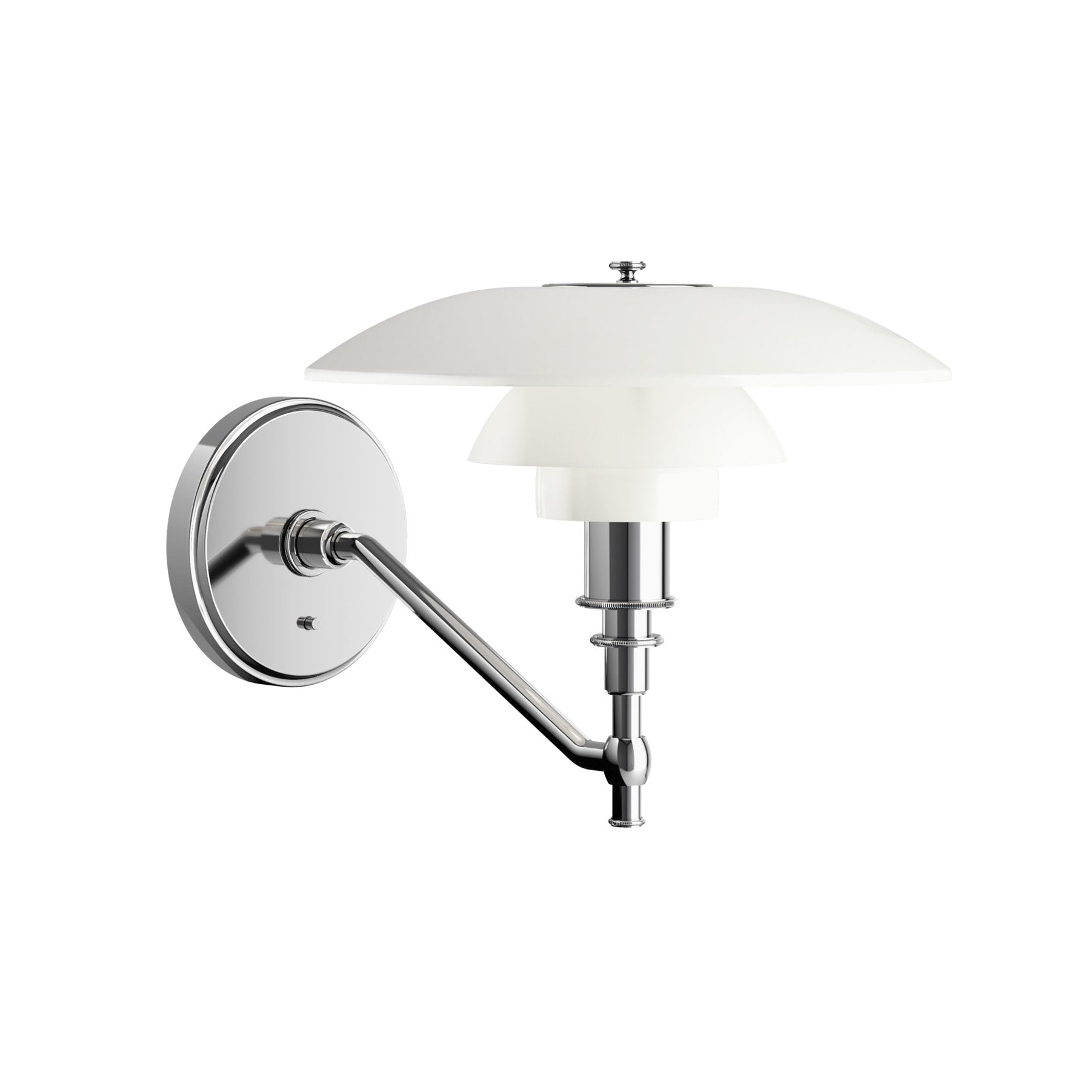PH 3/2 Wall Lamp White with Chrome Base