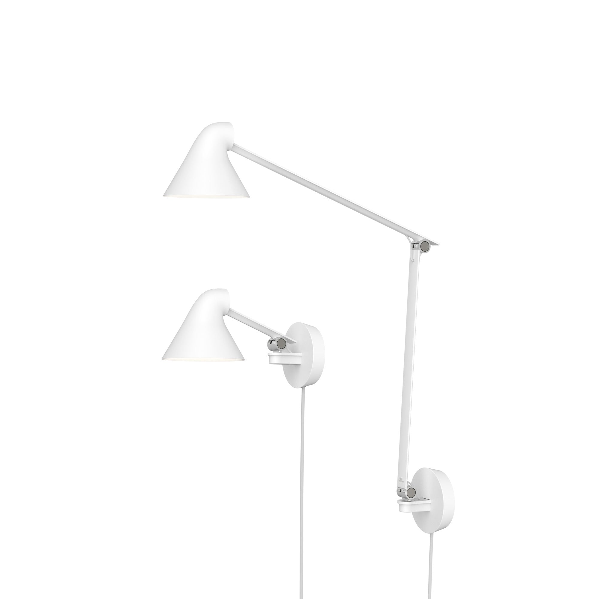Adjustable wall lamp with arm NJP white