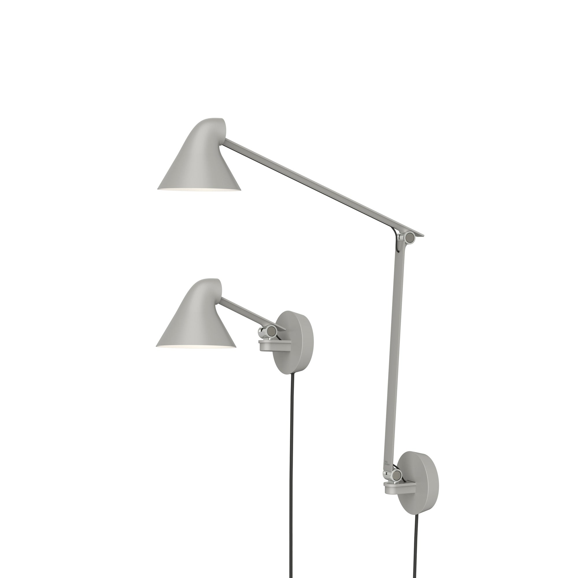 Adjustable wall lamp with arm NJP gray