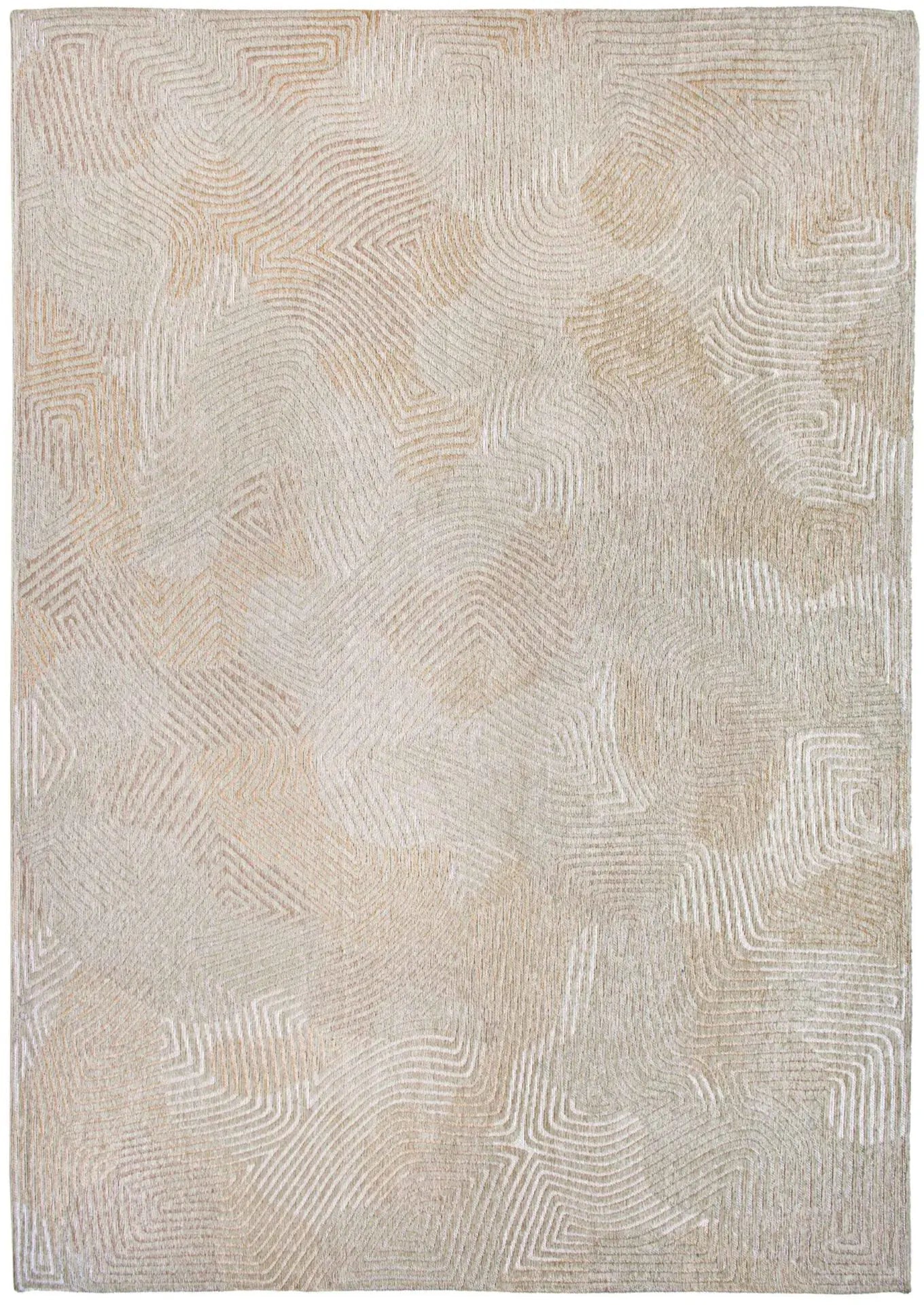 Dywan owalny CORAL SHELL BEIGE beżowy z białym