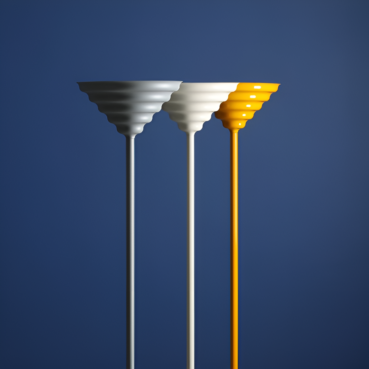 Yellow wave floor lamp