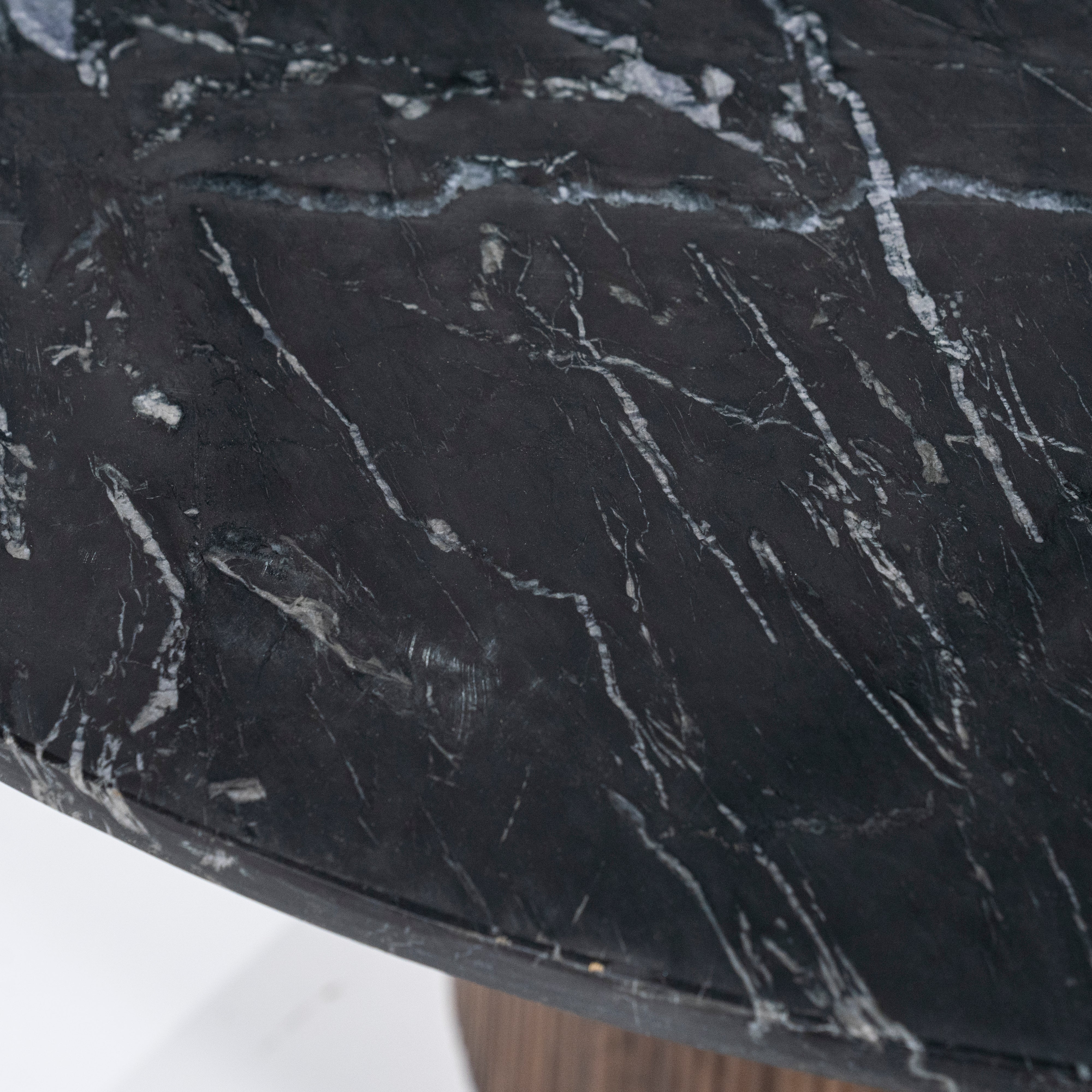 Stół okrągły MAXIM drewno mango z marmurowym blatem