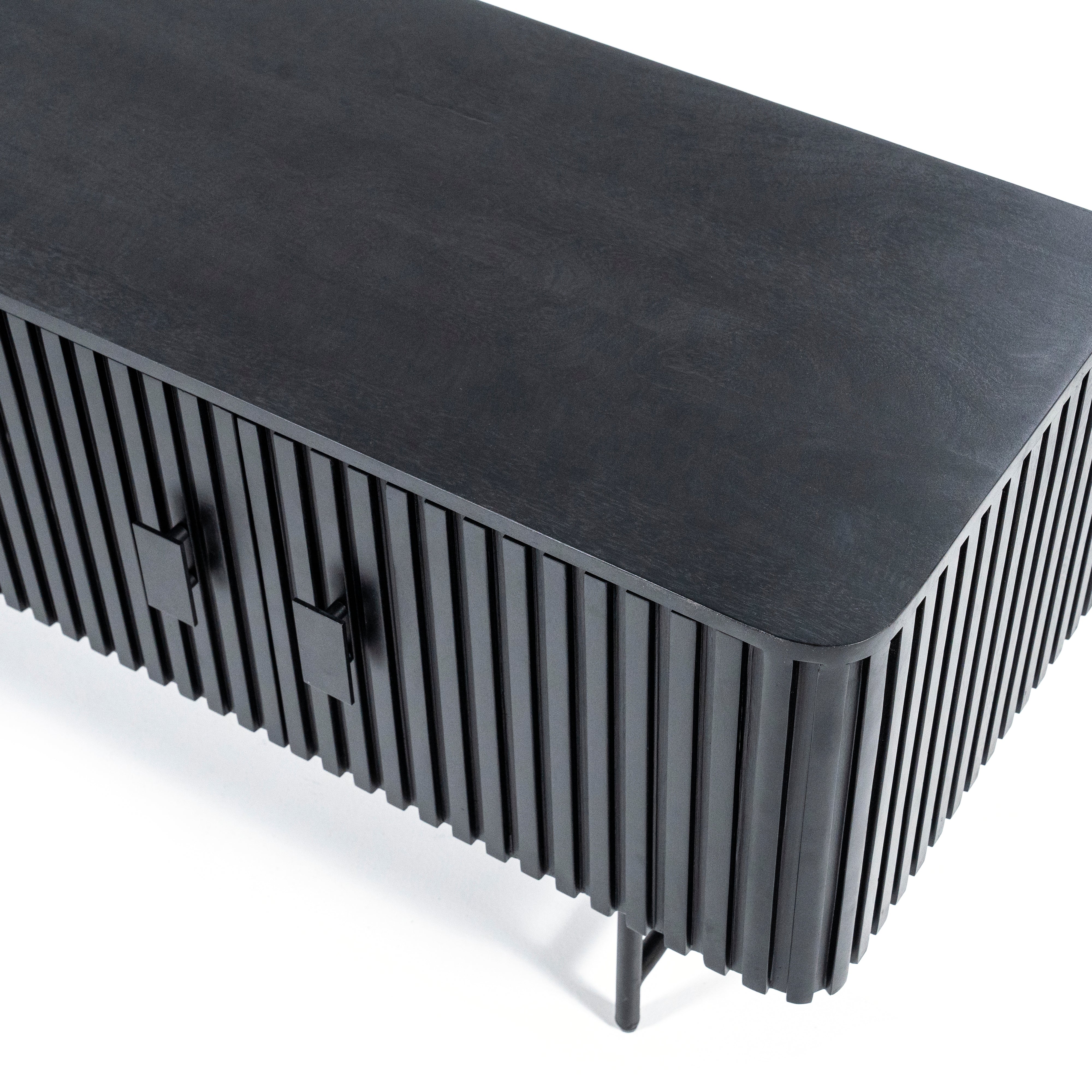 Szafka RTV REMI czarne drewno mango