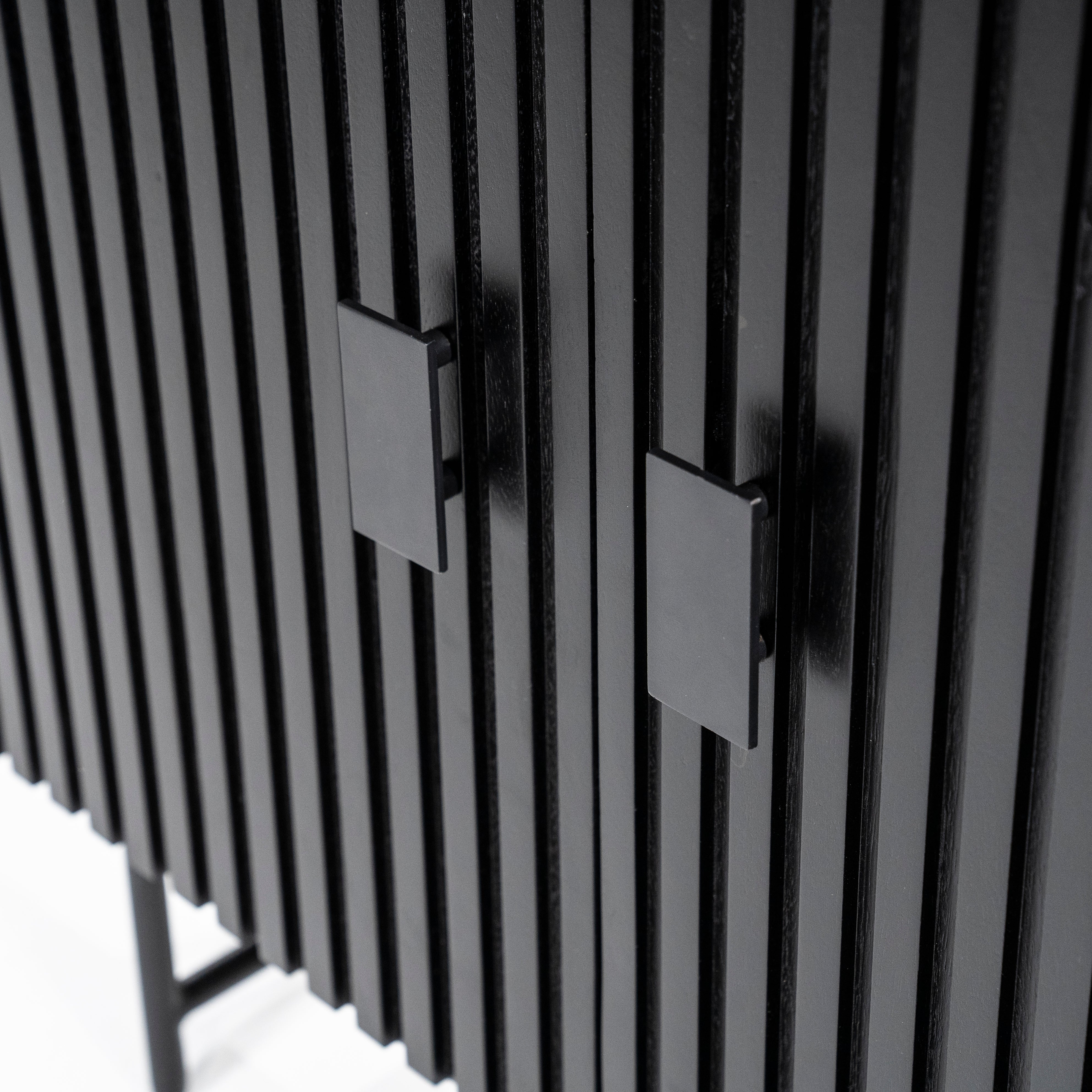 Regál REMI czarne drewno mango