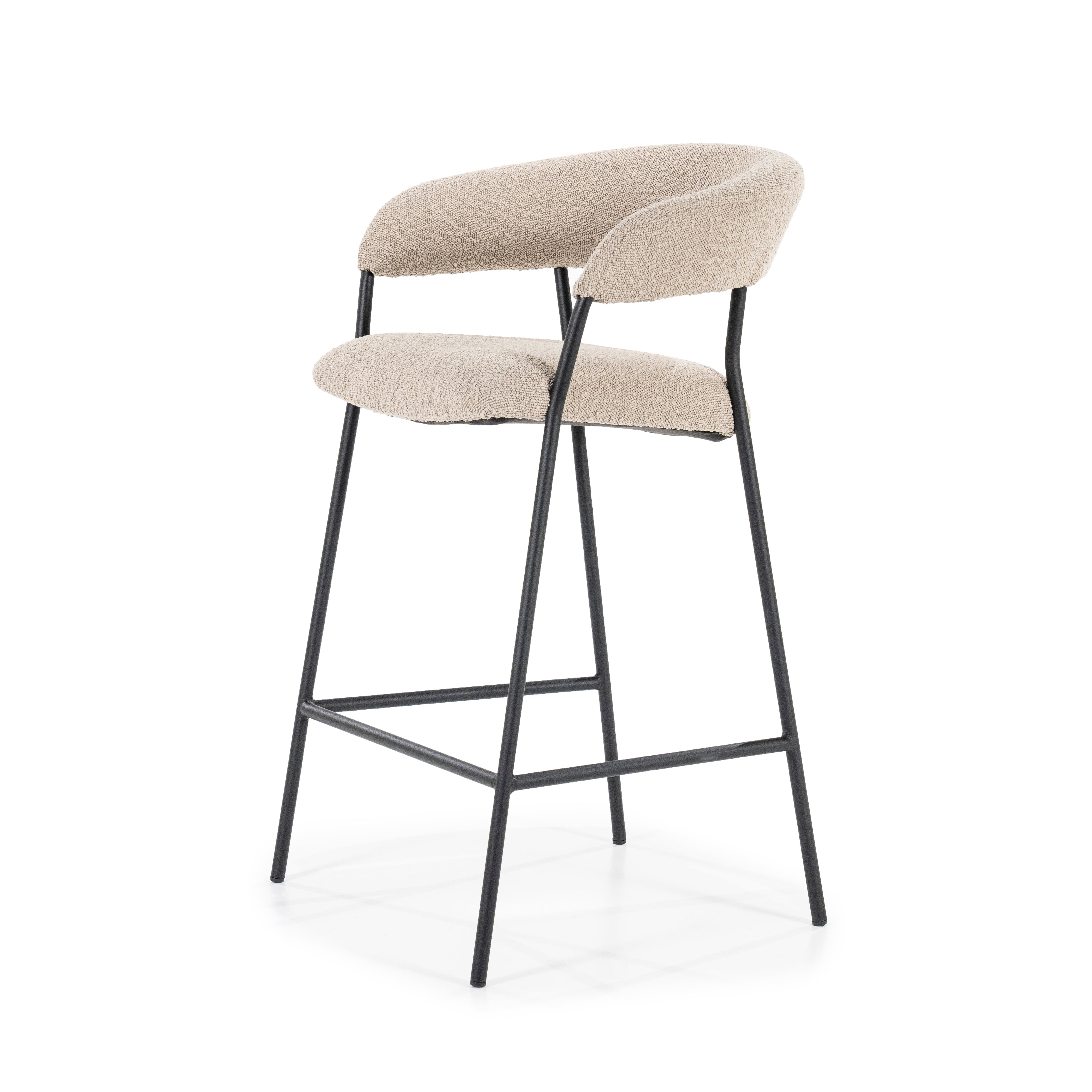 LUKA stool taupe with black base