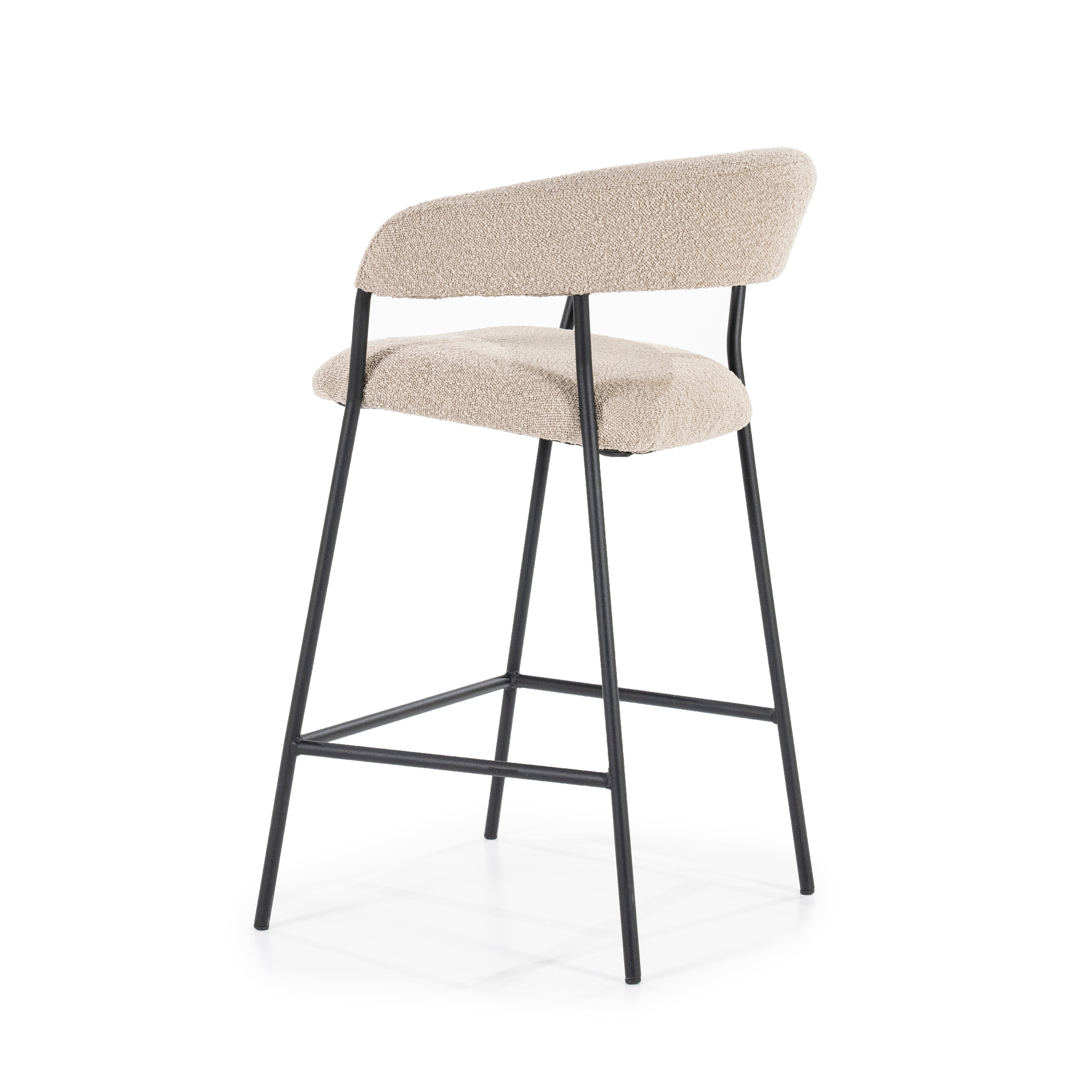 LUKA stool taupe with black base