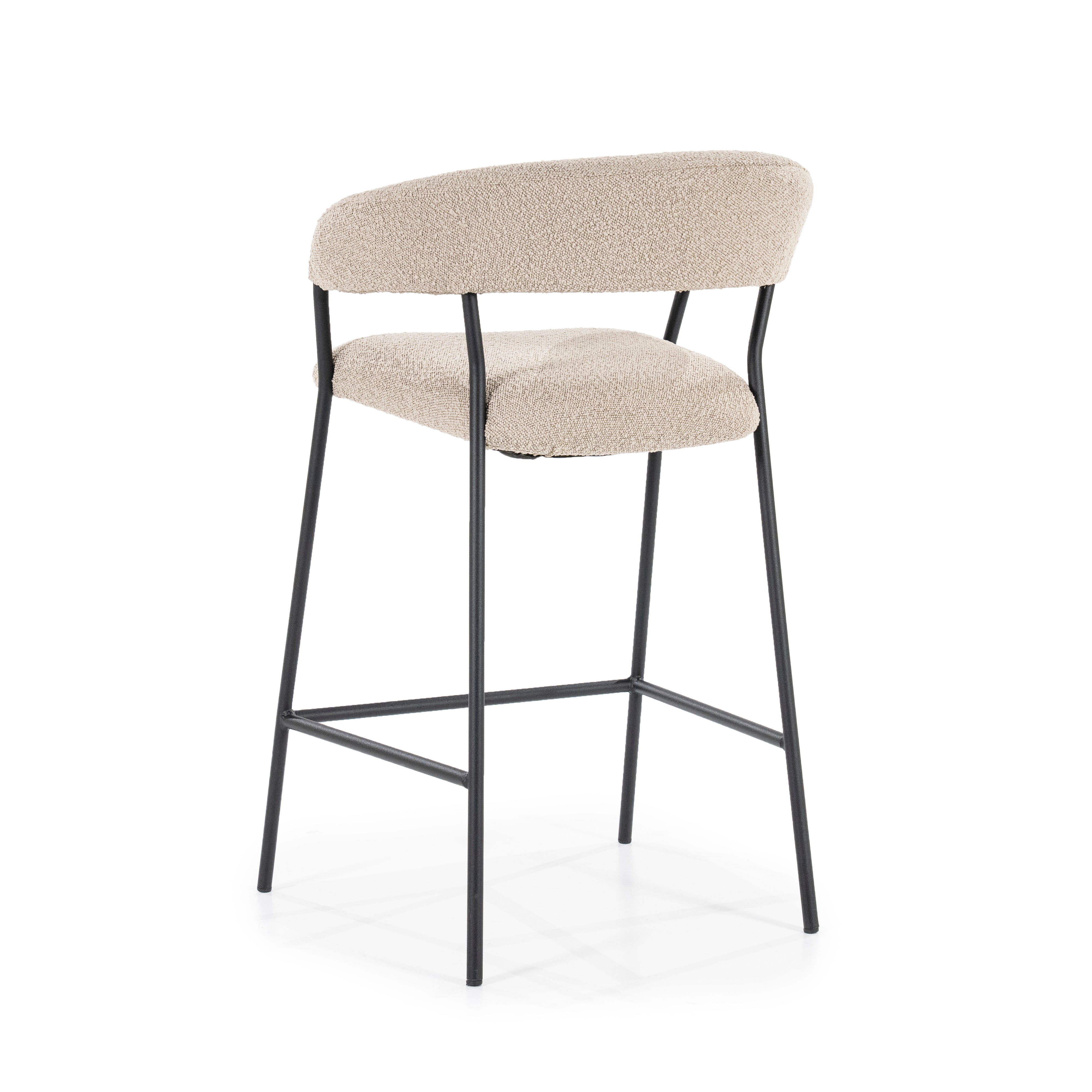 LUKA stool taupe with black base
