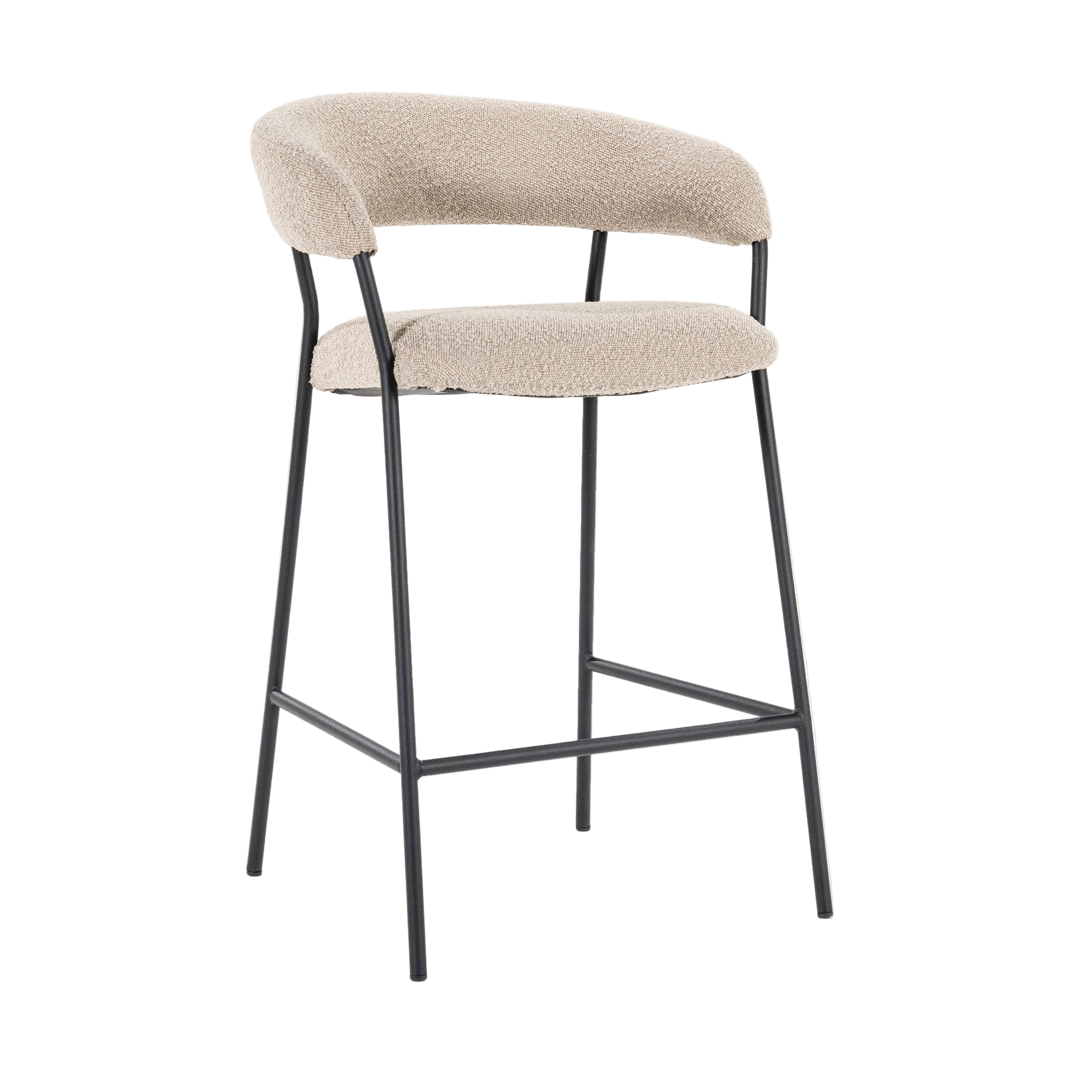LUKA stool taupe with black base
