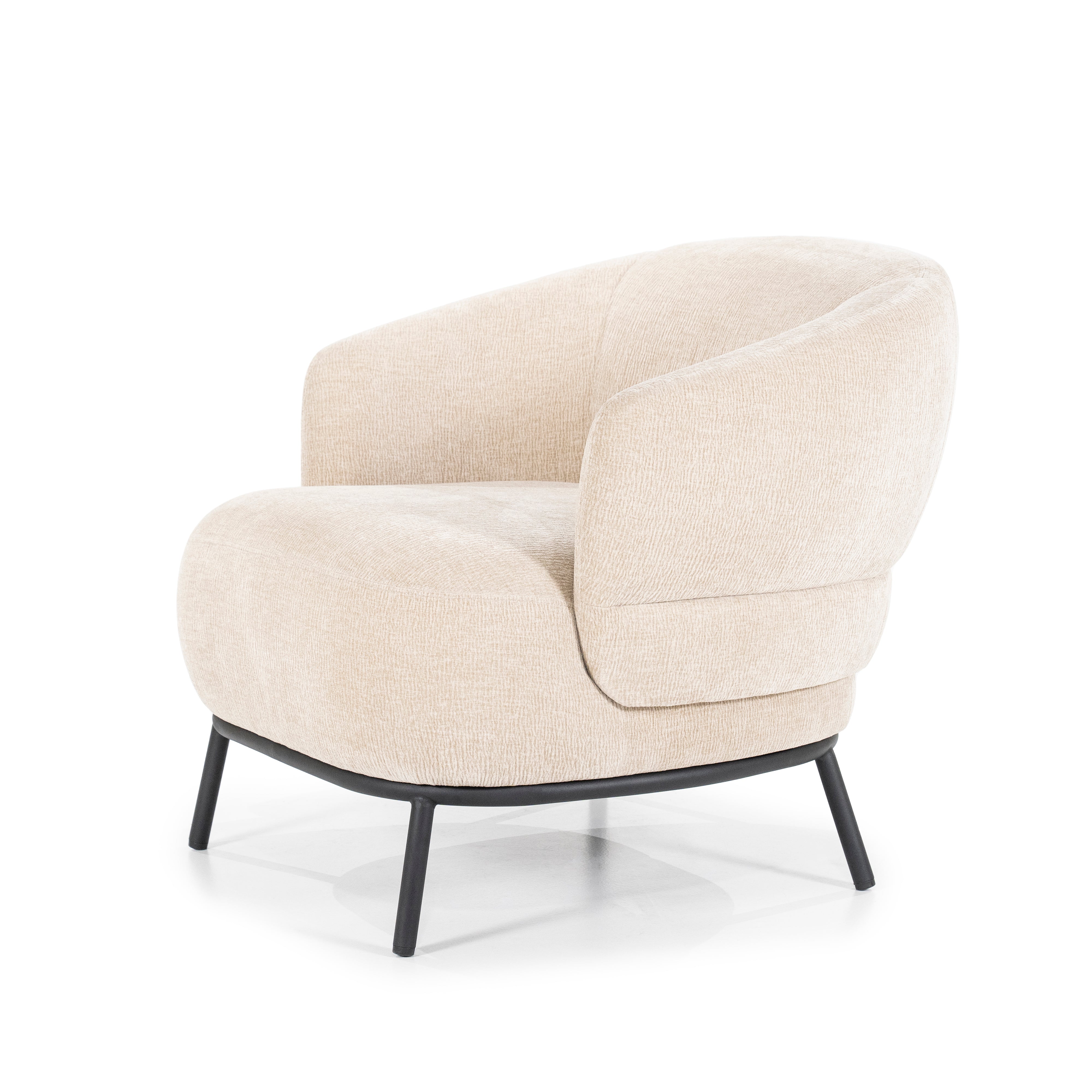 DAVID beige armchair with black base