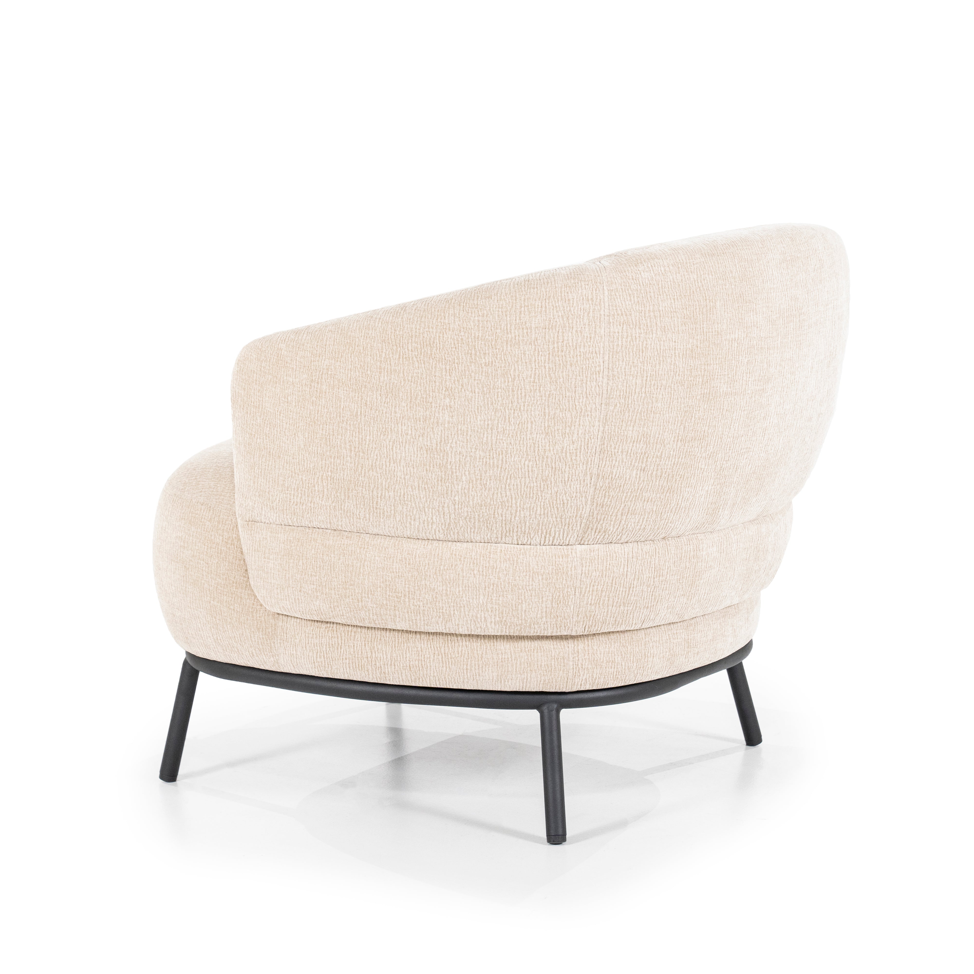 DAVID beige armchair with black base