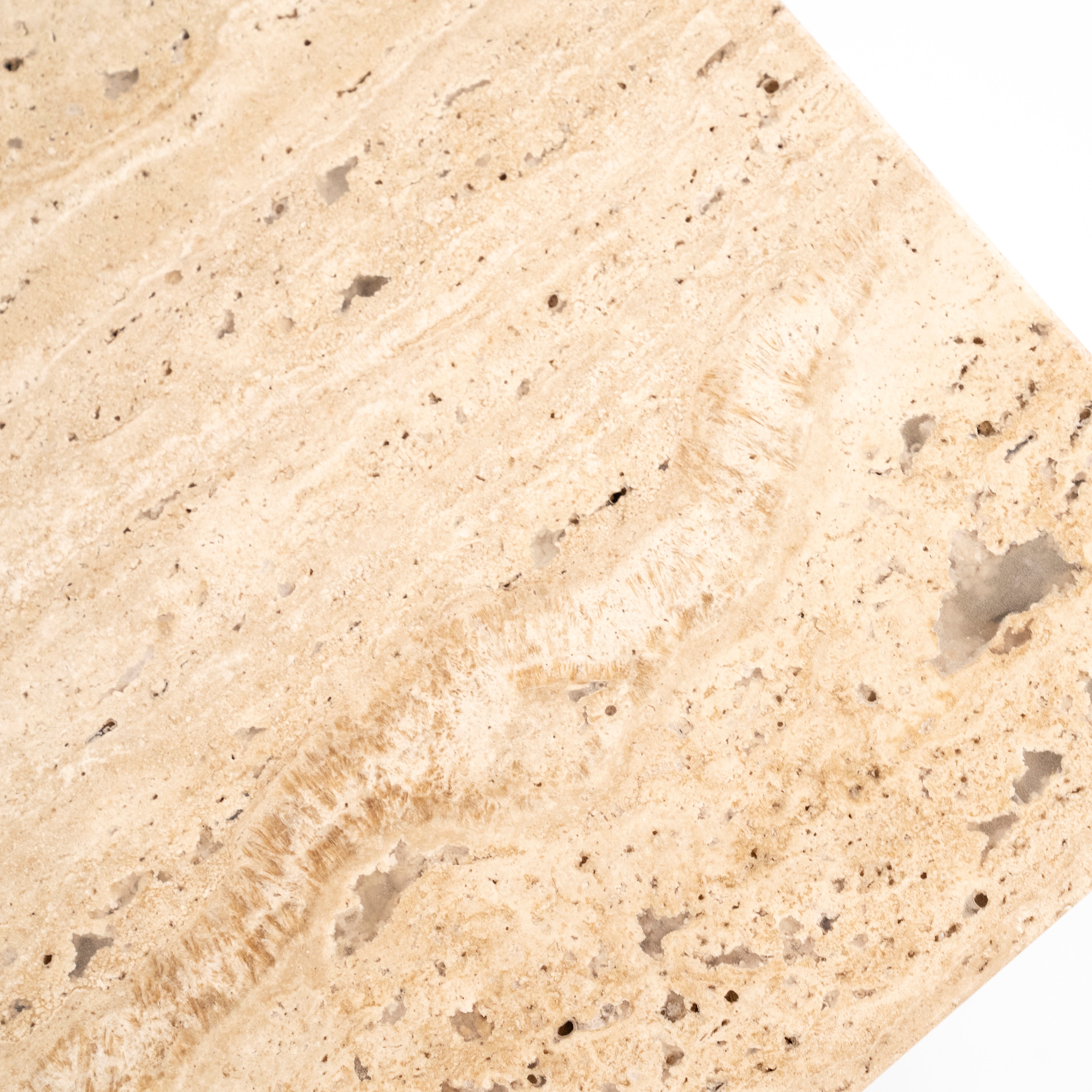 Szafka RTV LIO brązowe drewno mango z trawertynem