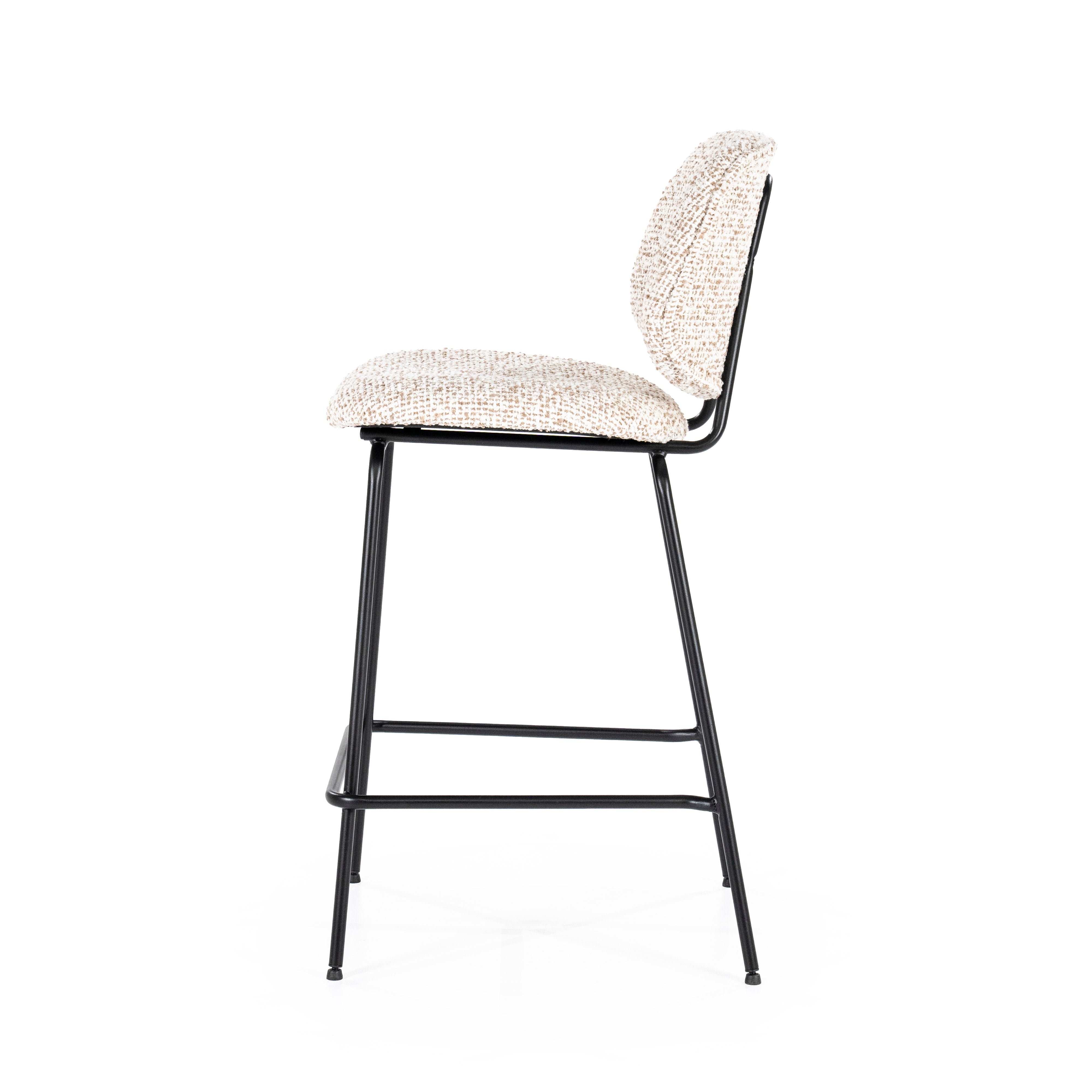 Beige JON stool with a black base