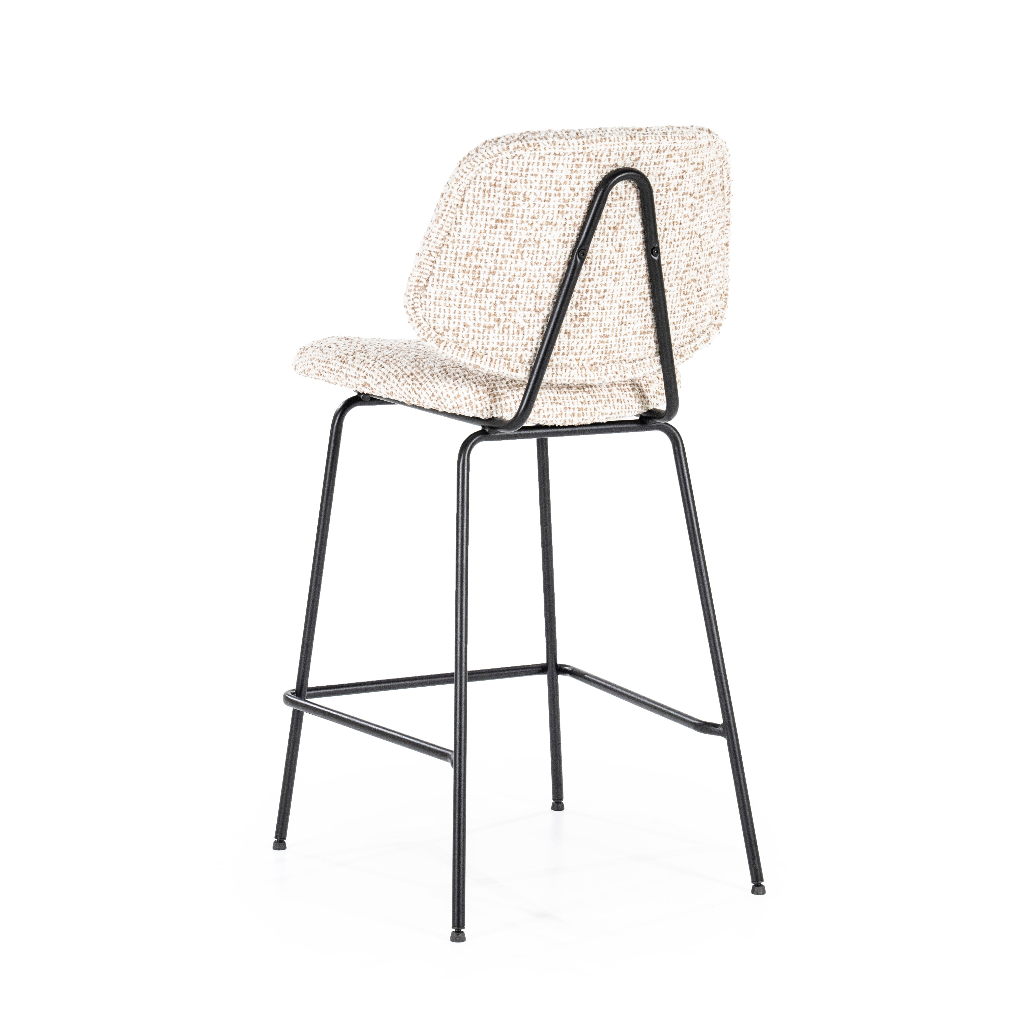 Beige JON stool with a black base