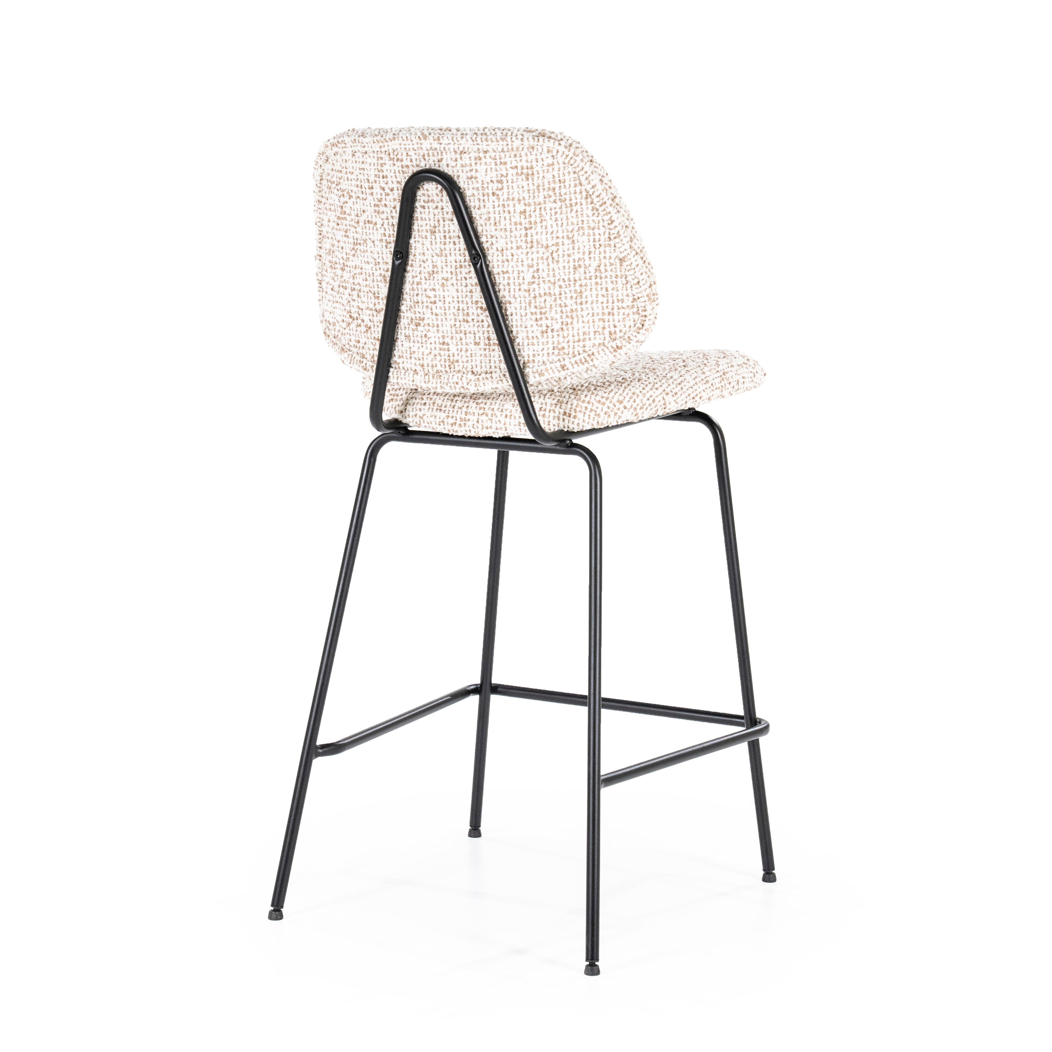 Beige JON stool with a black base