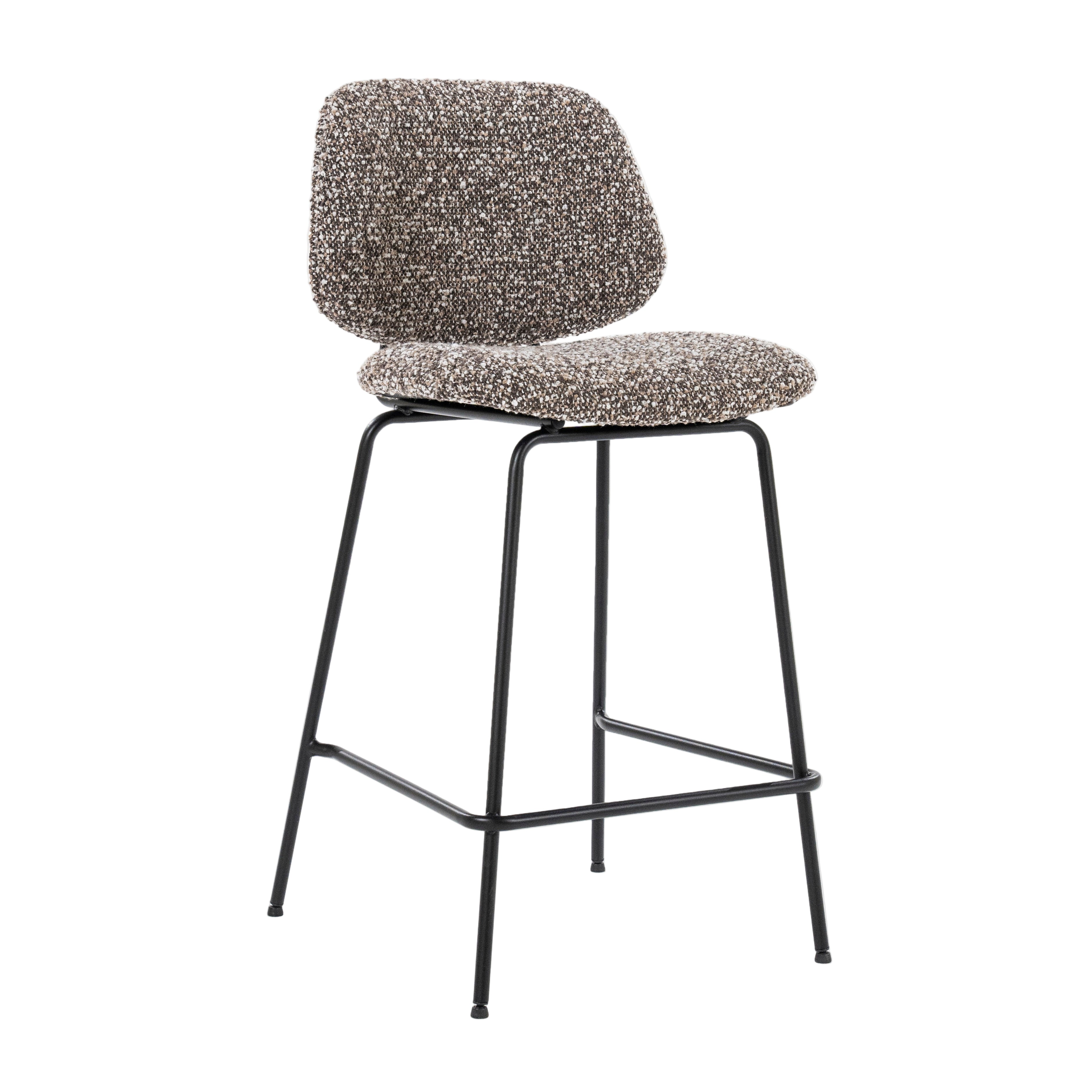 JON Gray Melange Stool with Black Base