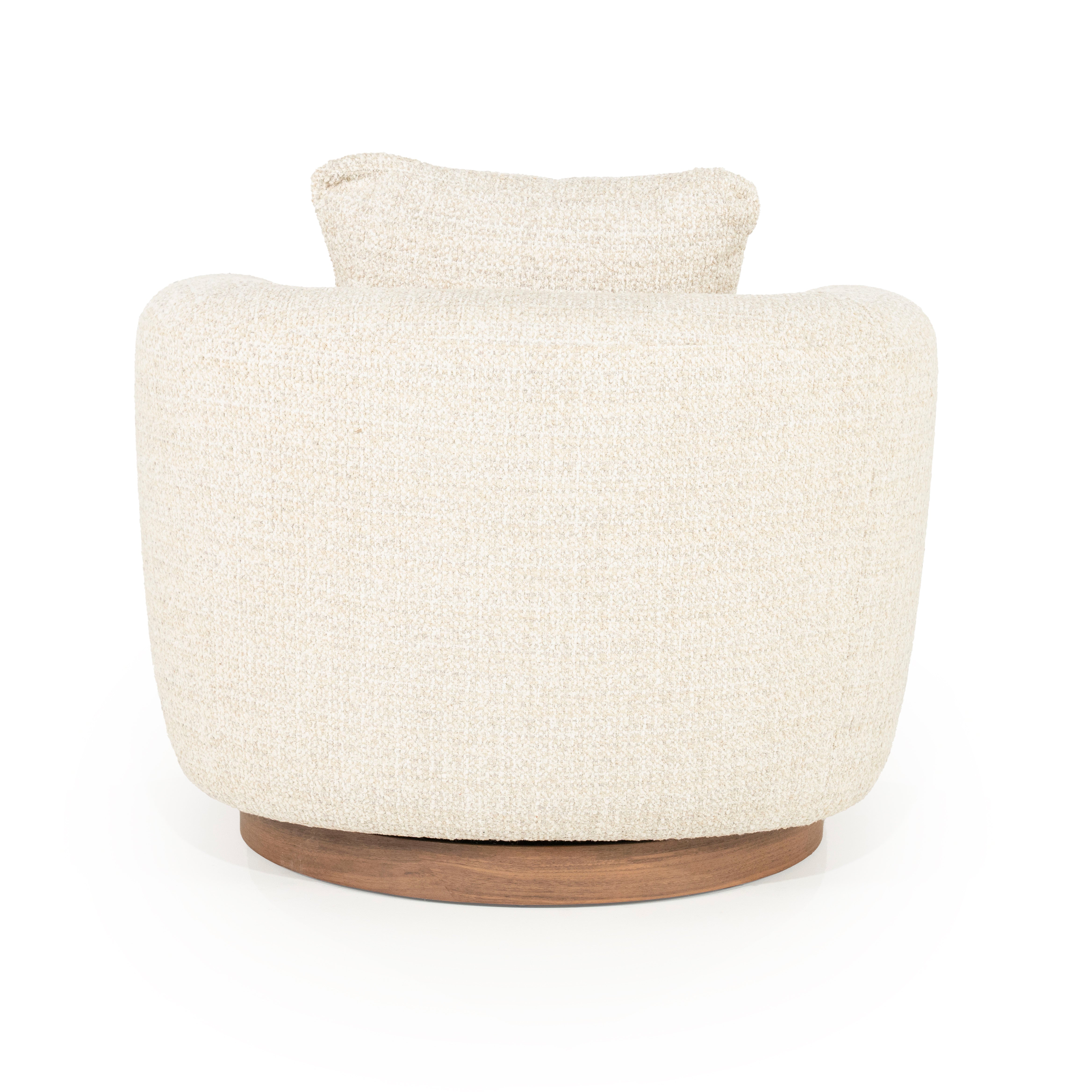 Drehstuhl JORDAN hellbeige mit Holzfuß