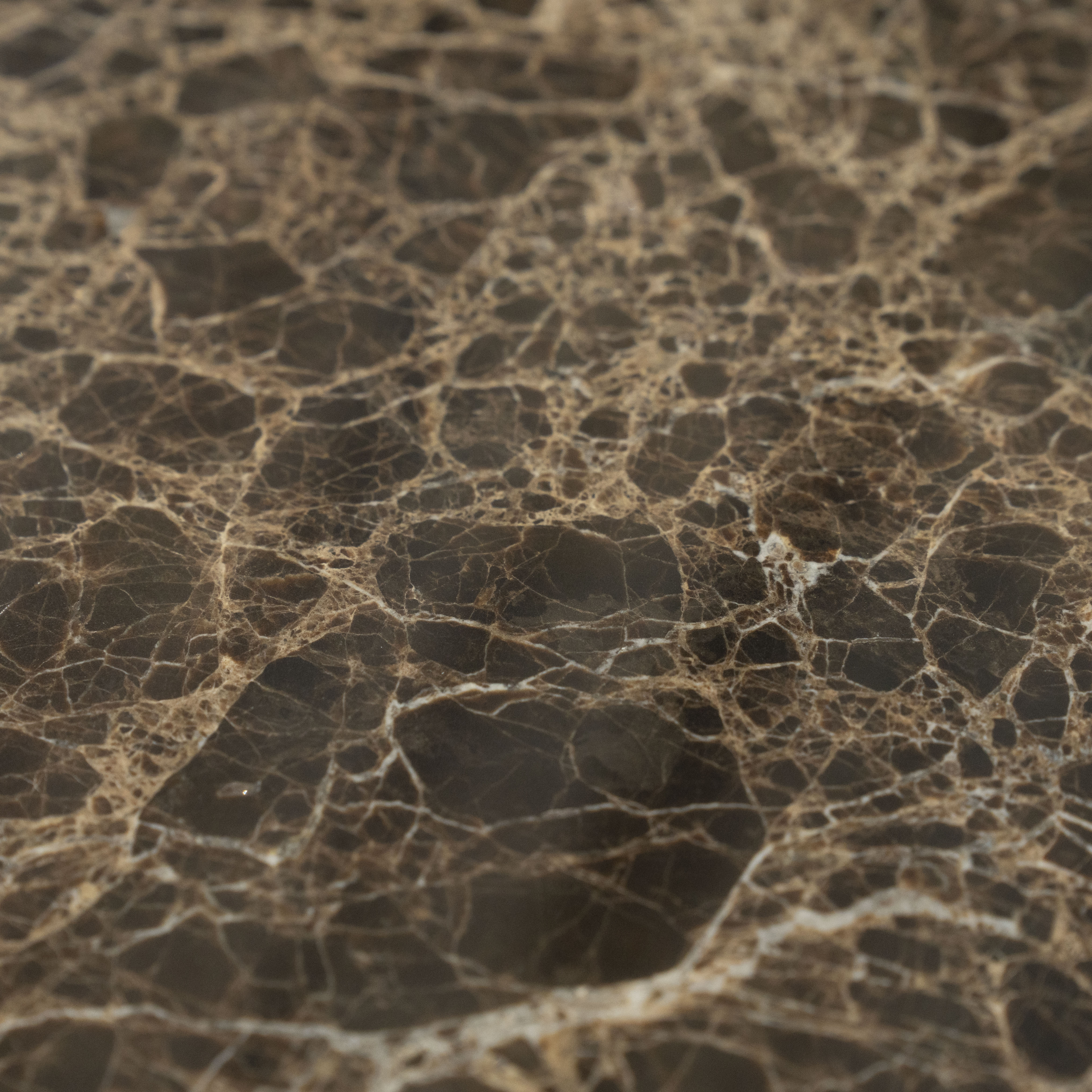 RICO Side Table Dark Brown Marble with Metal Base