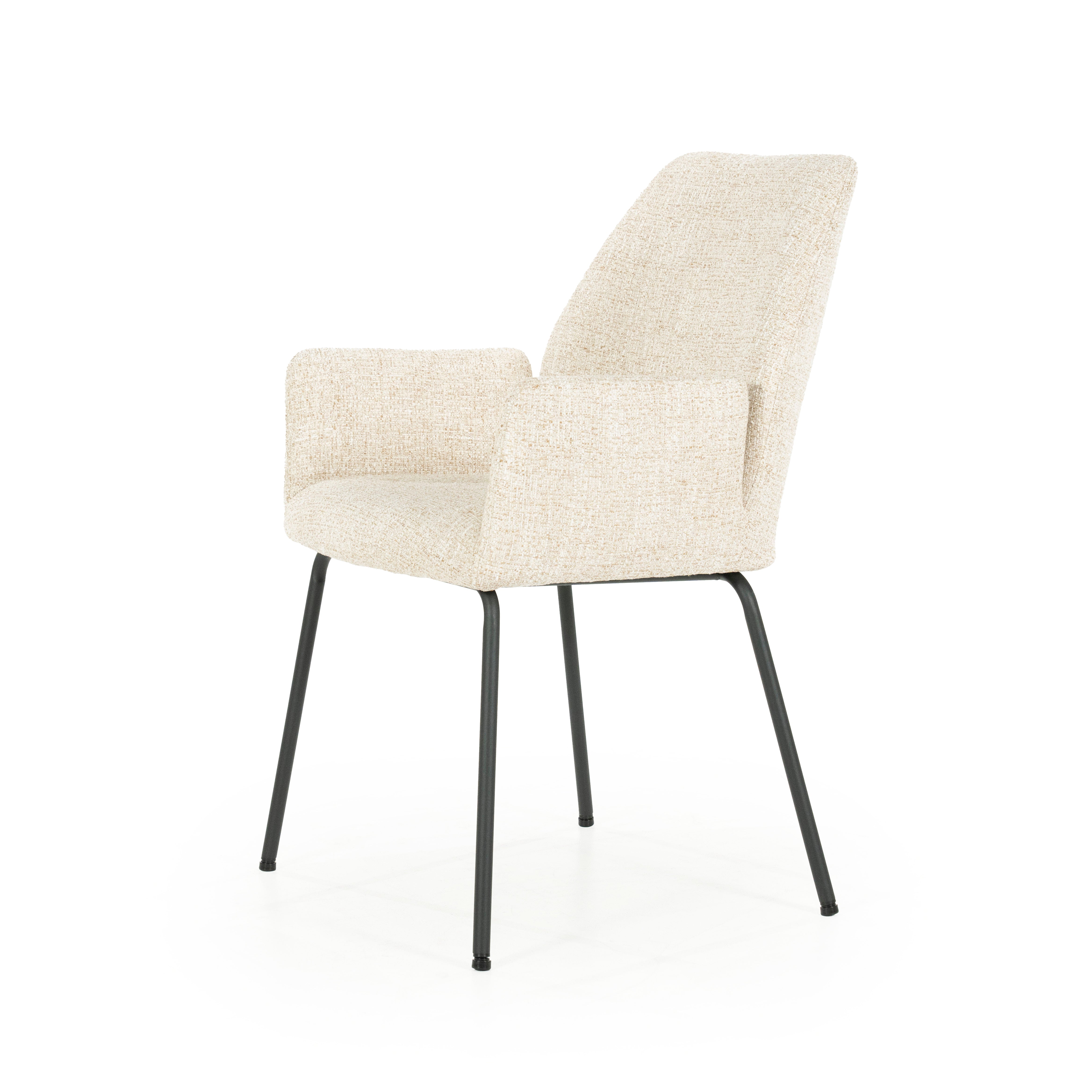 Krzesło INDY kremowy z czarną podstawą