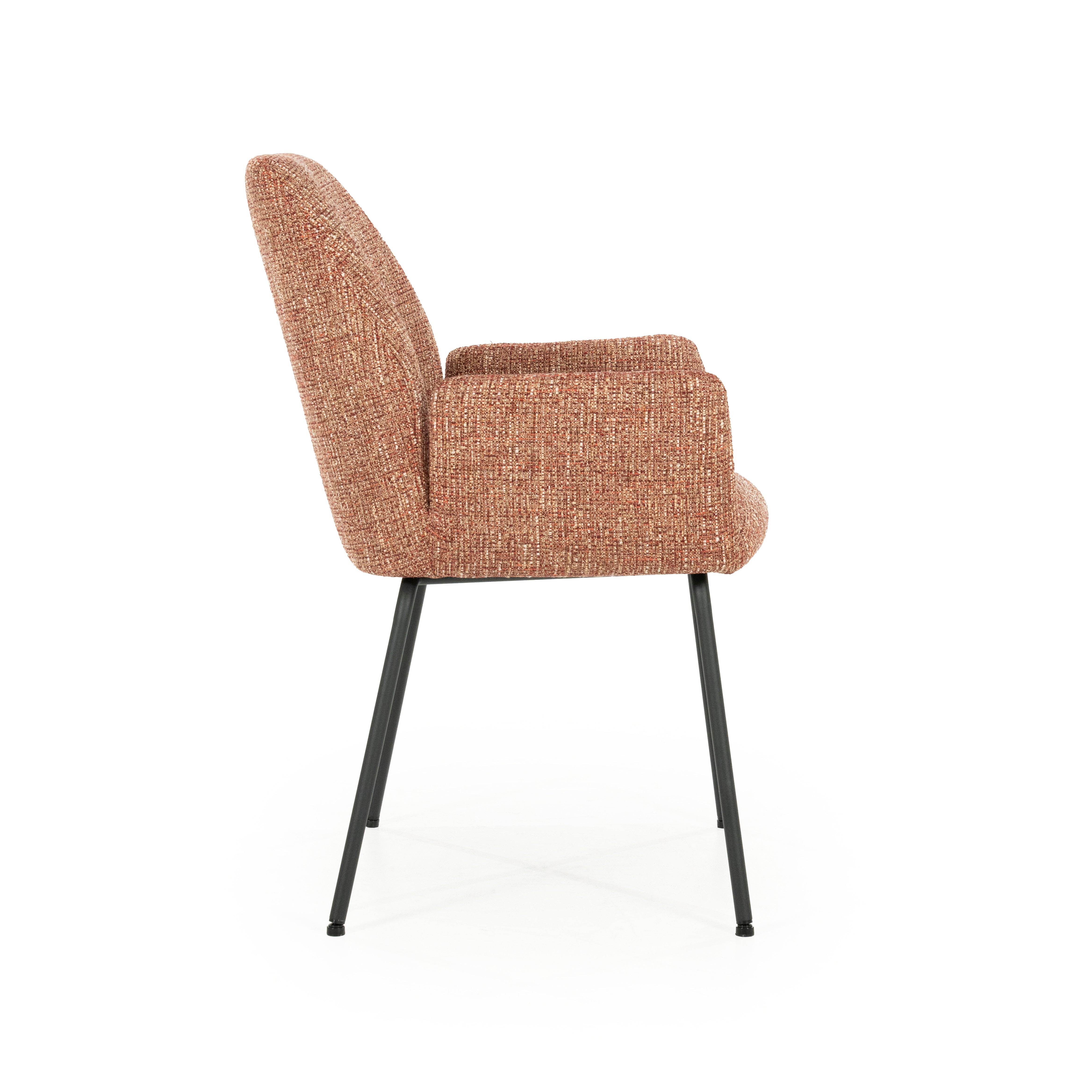 Krzesło INDY terakota z czarną podstawą