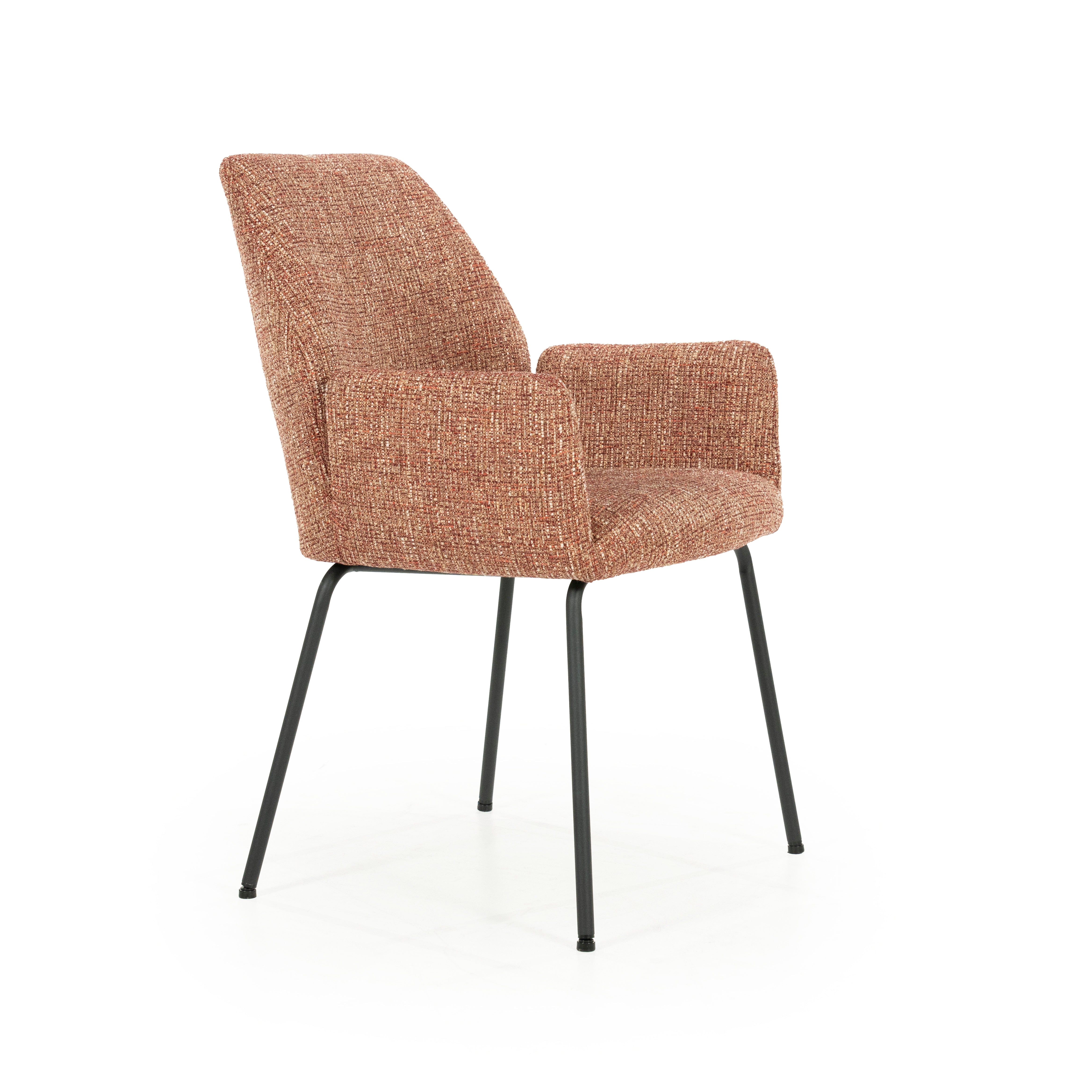 Krzesło INDY terakota z czarną podstawą