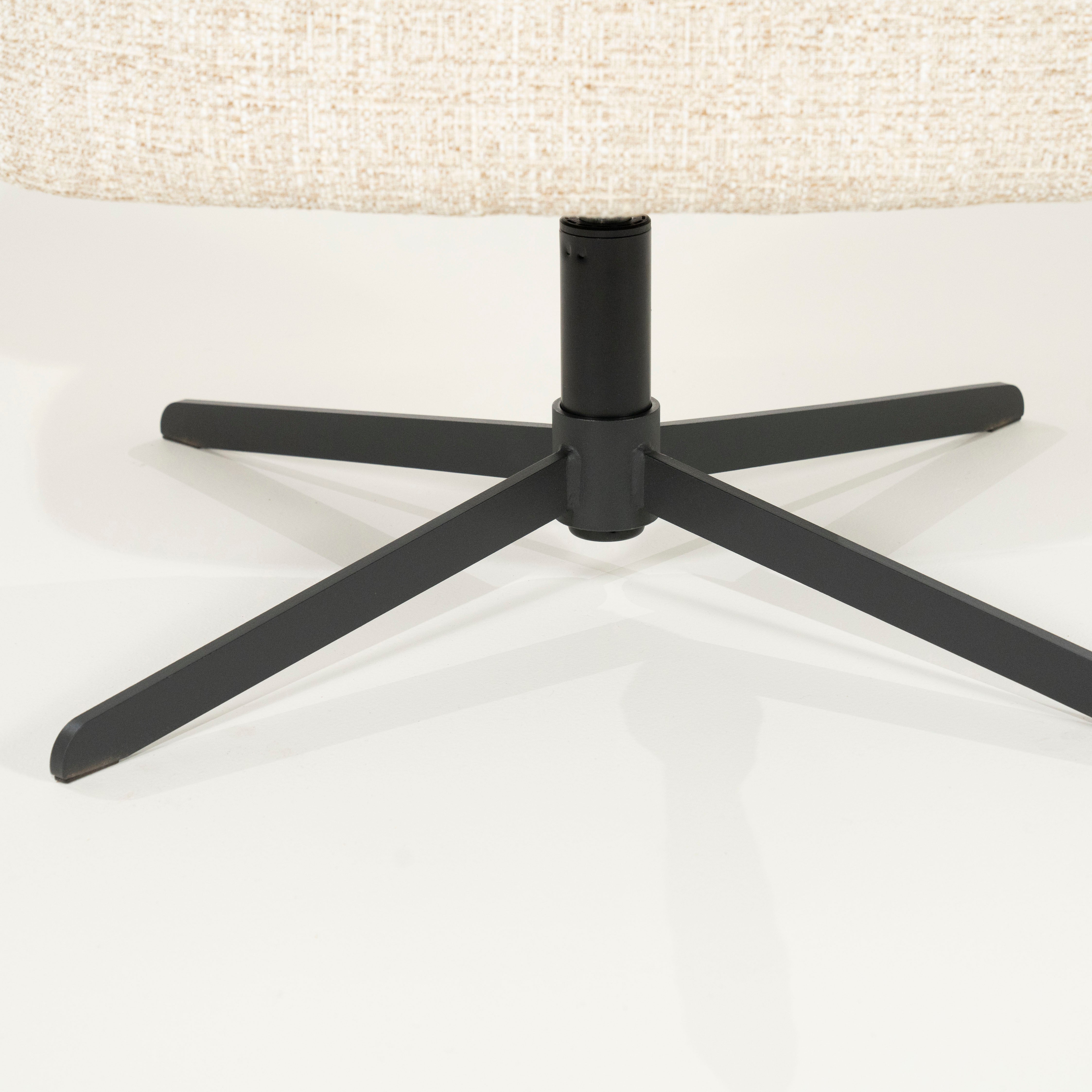 CONNOR light beige swivel armchair with black base