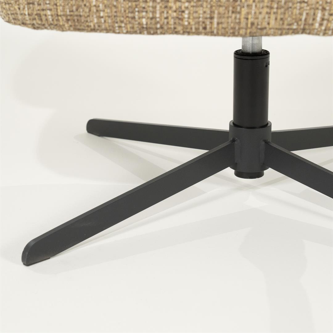 Fotel obrotowy CONNOR musztardowy brąz z czarną podstawą