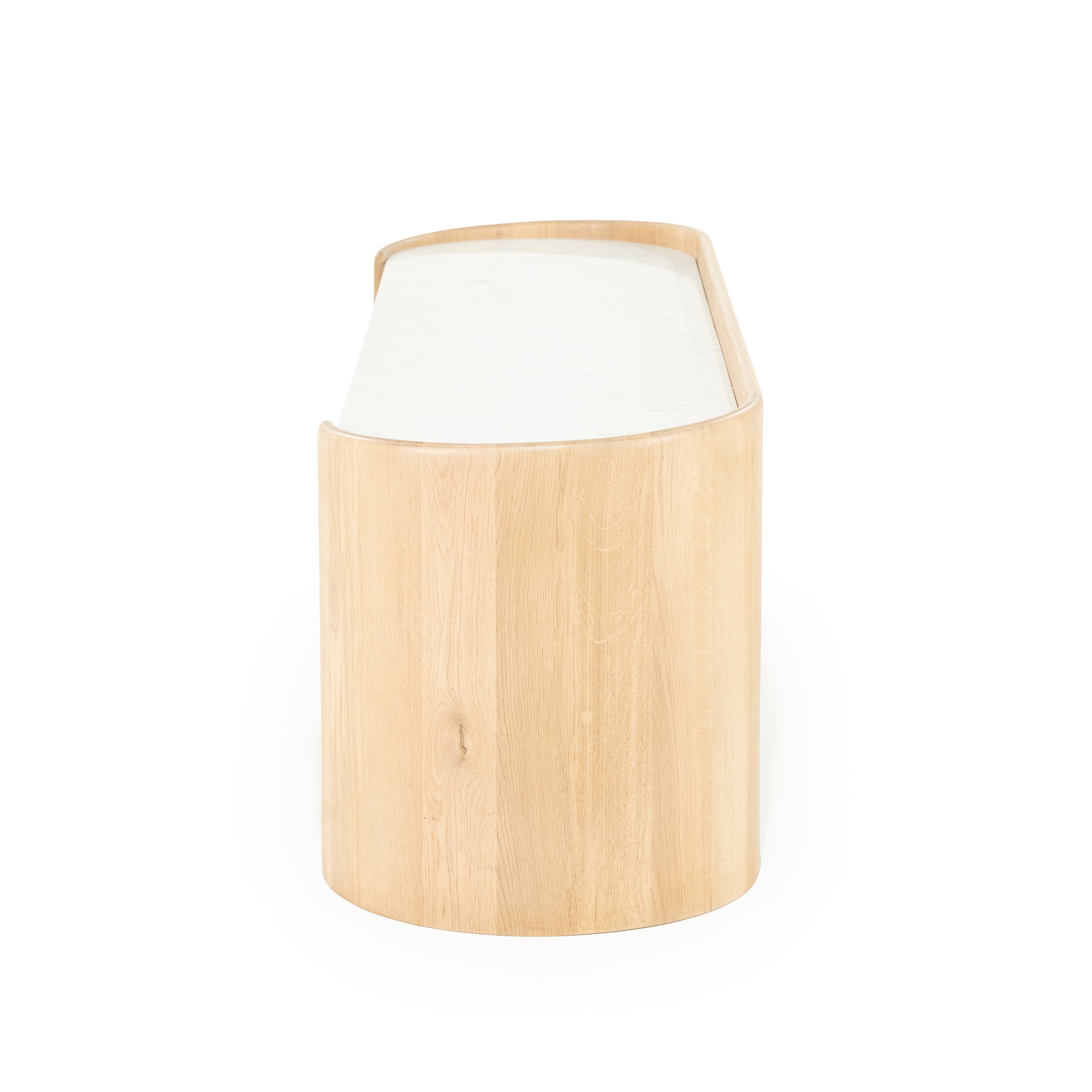 RTV cabinet DON oak wood with marble top