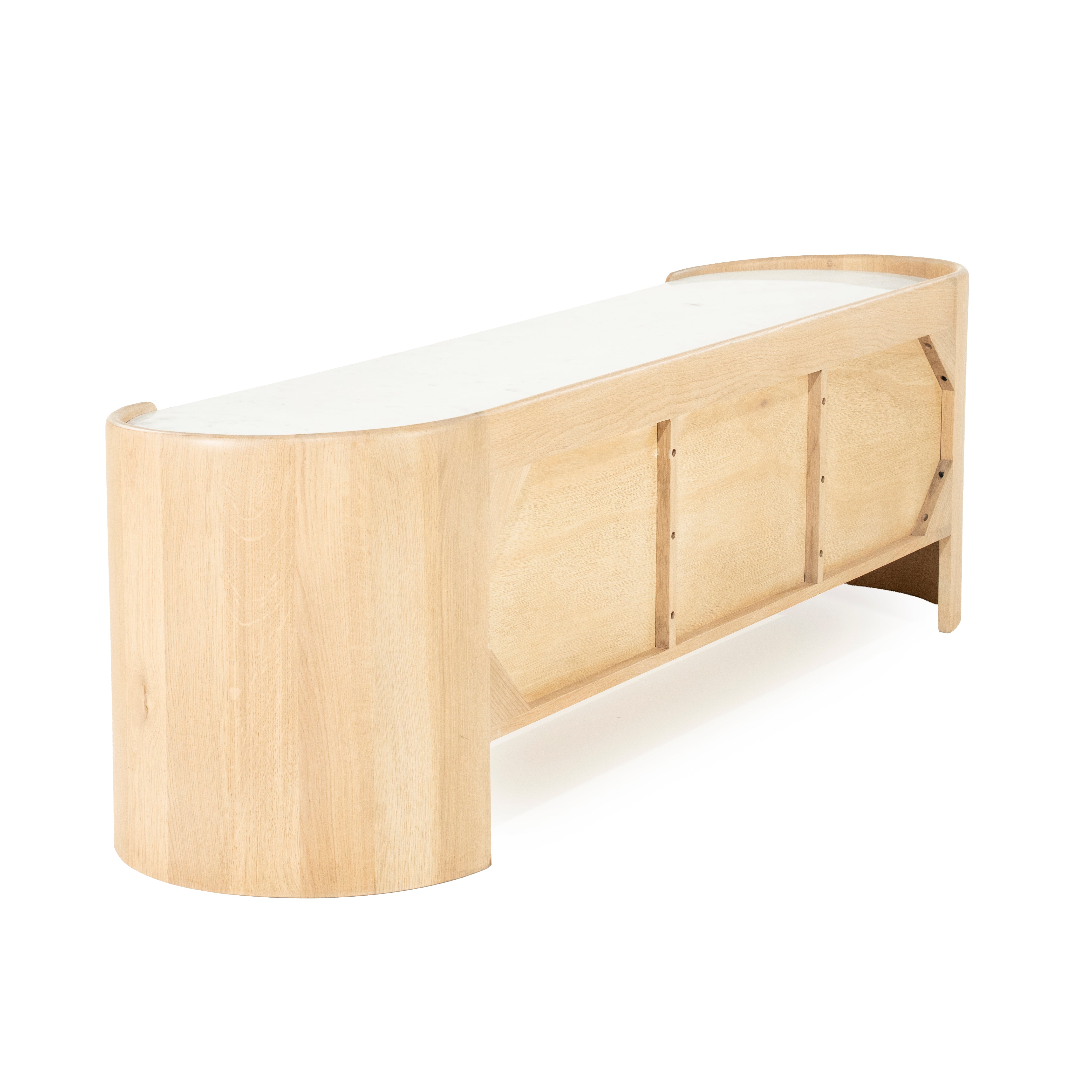 RTV cabinet DON oak wood with marble top