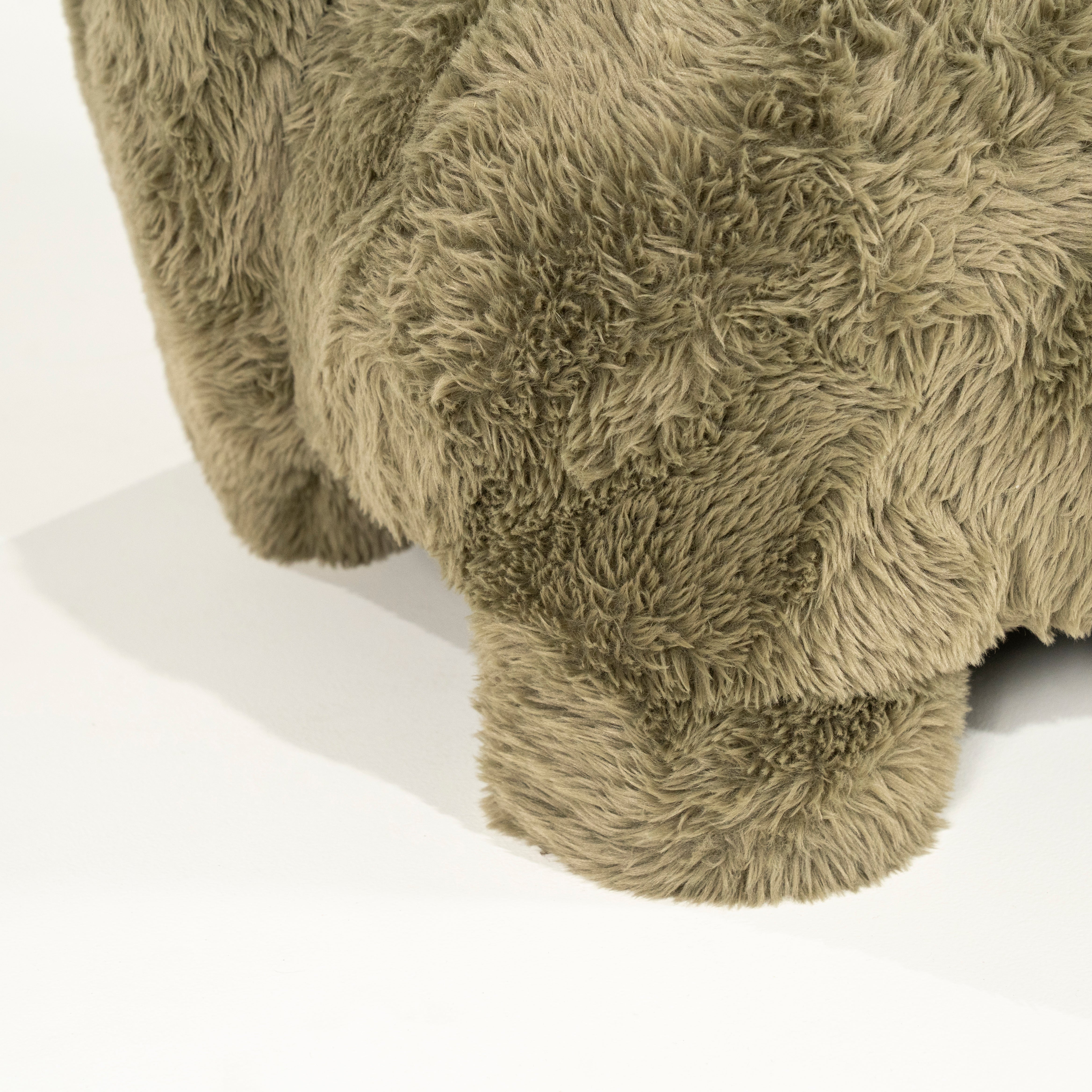 SAMSON green furry armchair