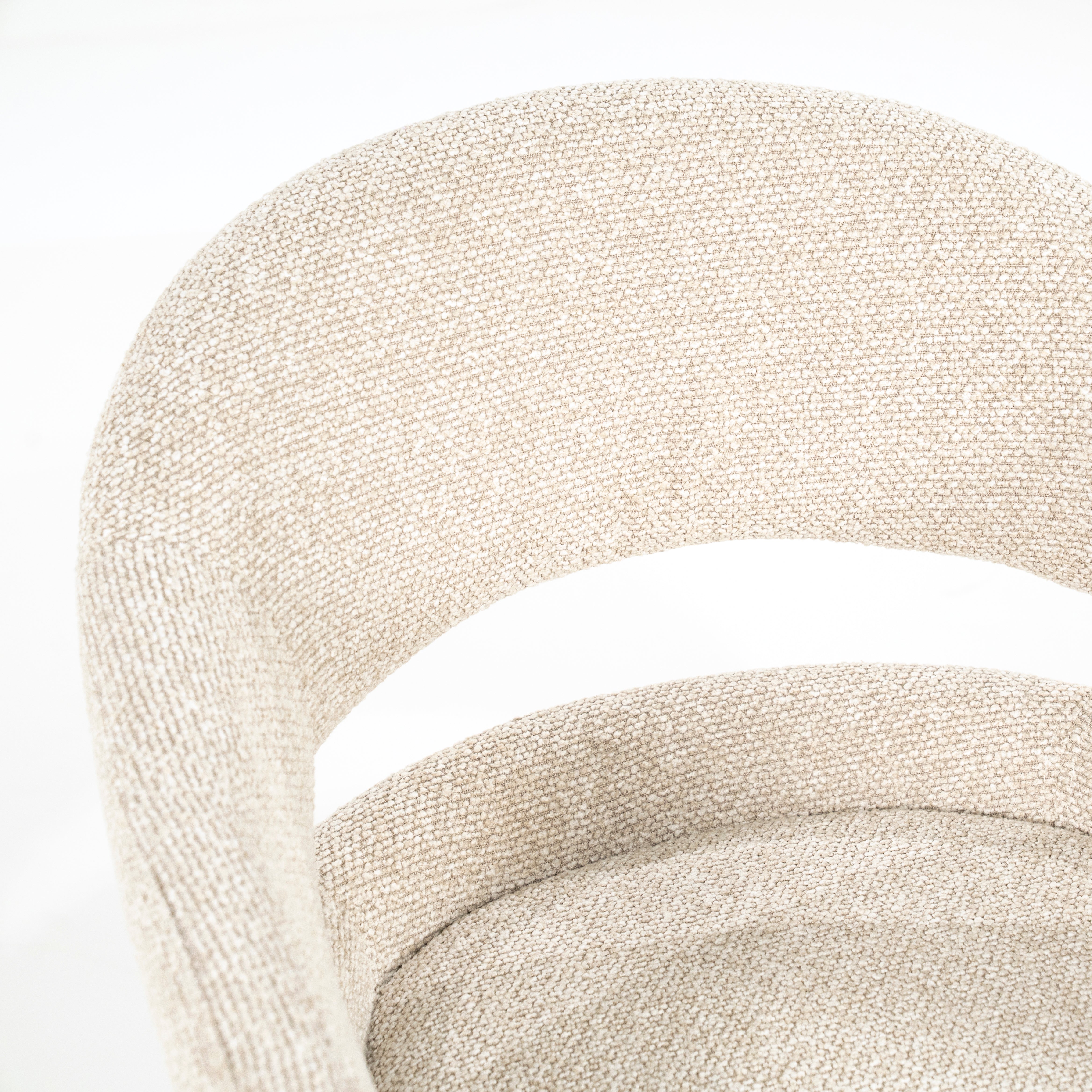 Krzesło obrotowe HAILEY beżowy z ciemnobrązową podstawą