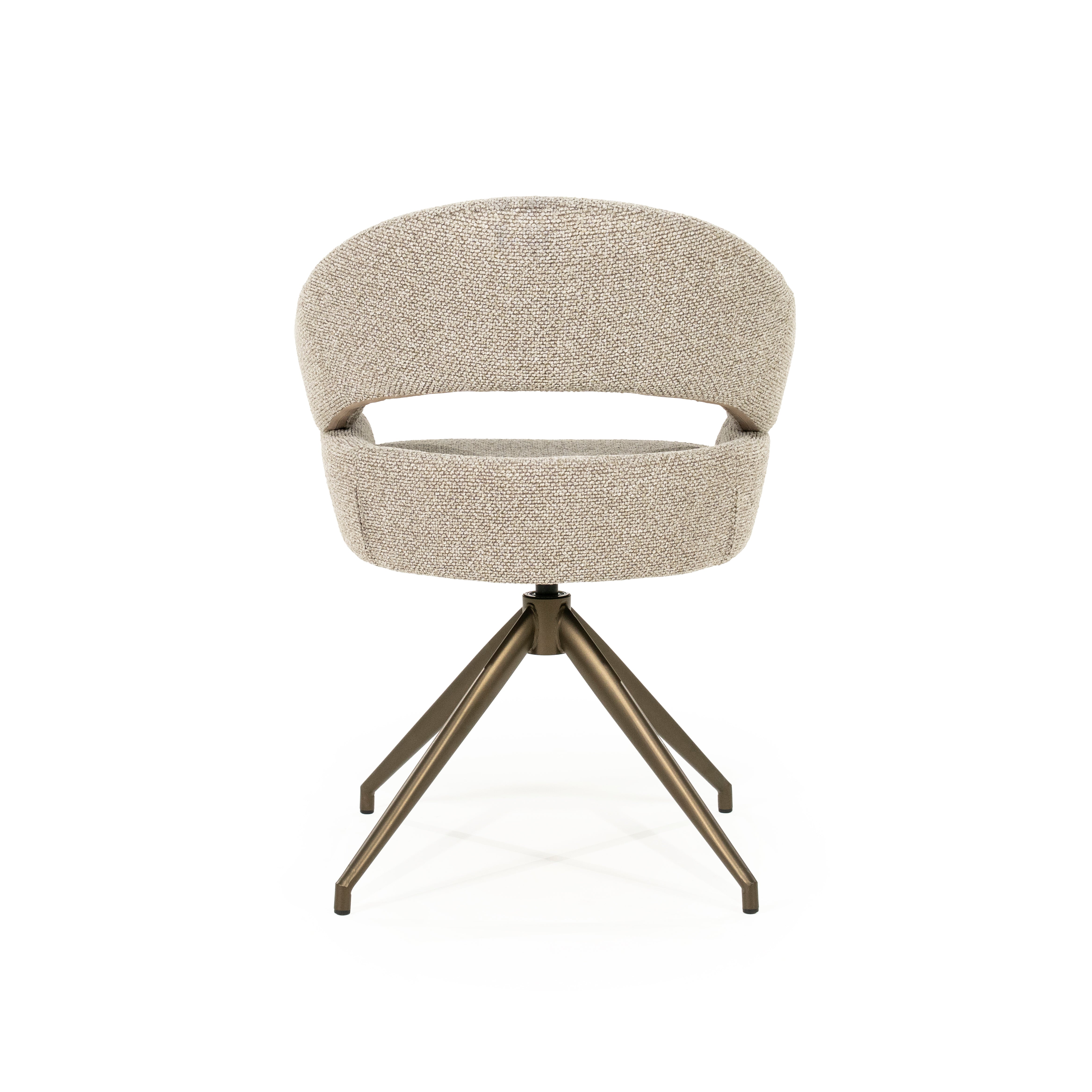 Krzesło obrotowe HAILEY taupe z ciemnobrązową podstawą